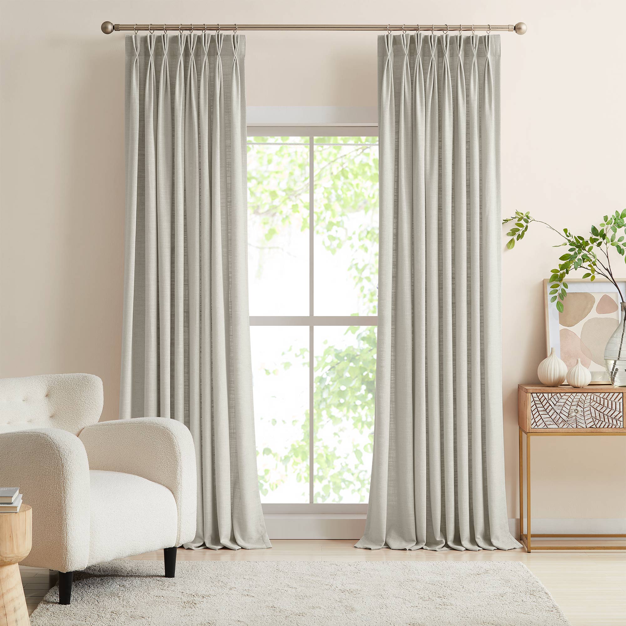 Elvonaeoly Linen Blend Curtains