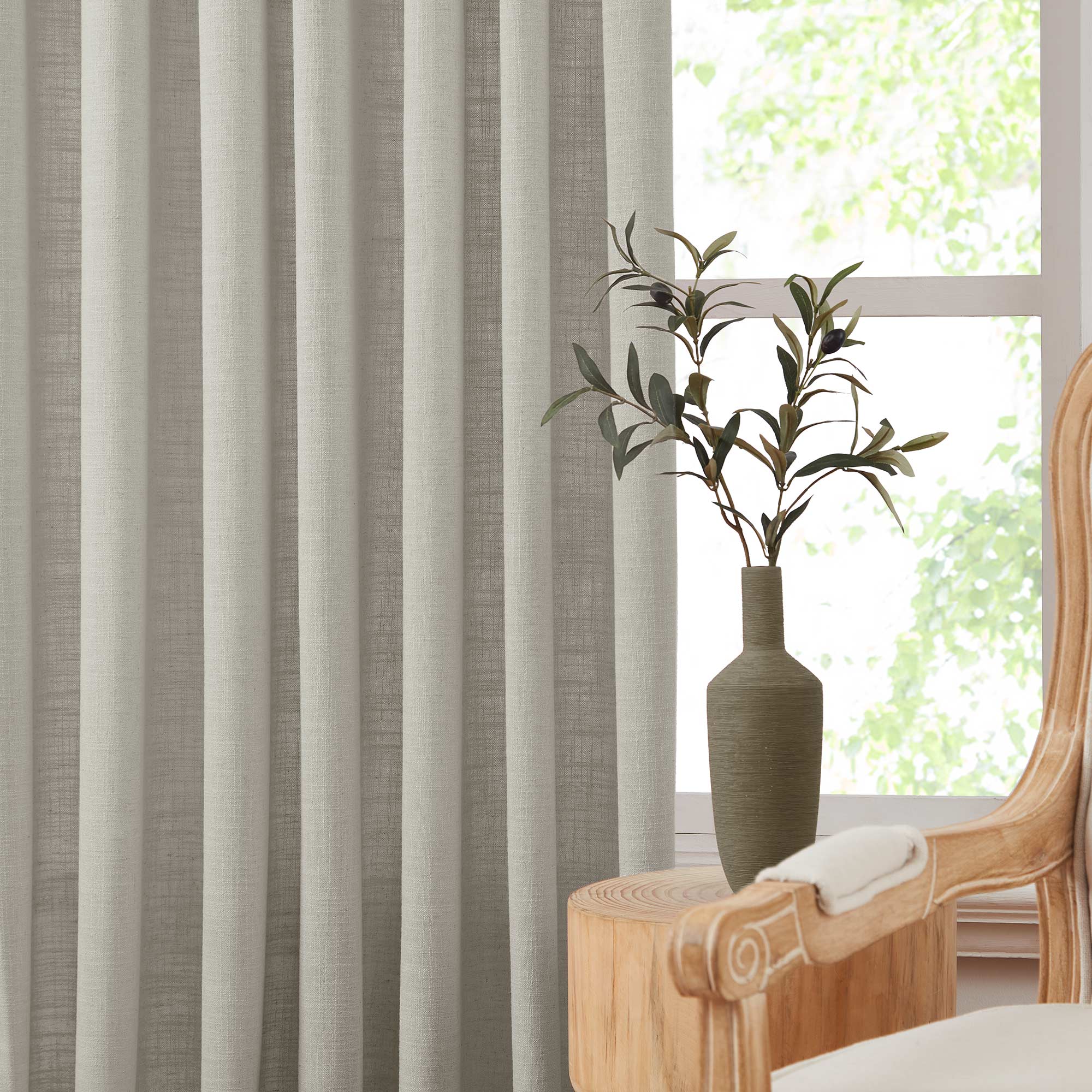 Elvonaeoly Linen Blend Curtains