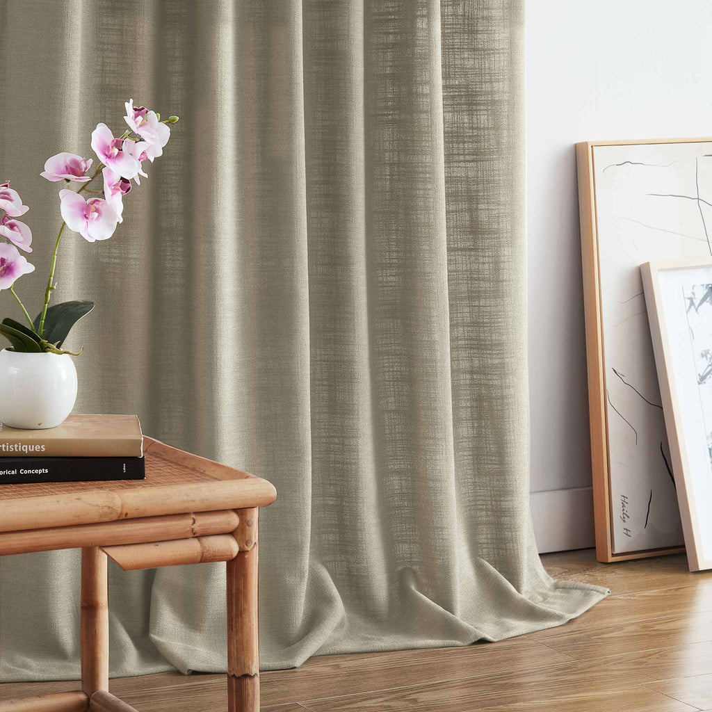 Elvonaeoly Linen Blend Curtains