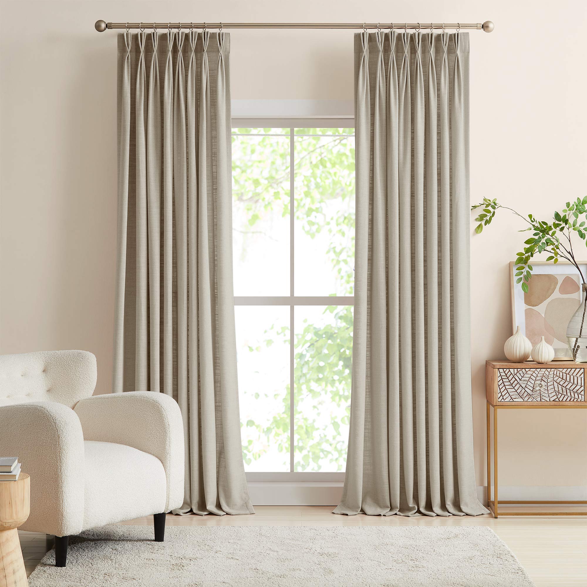 Elvonaeoly Linen Blend Curtains