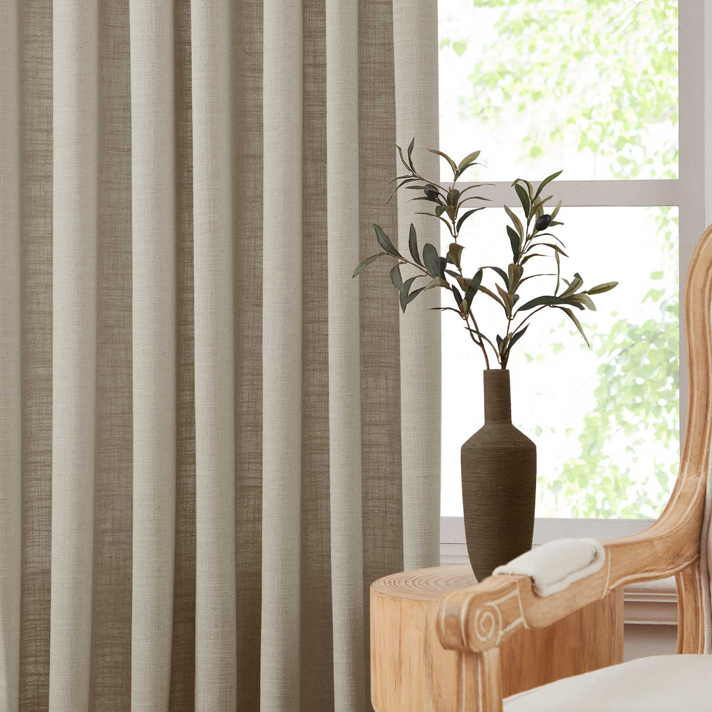 Elvonaeoly Linen Blend Curtains