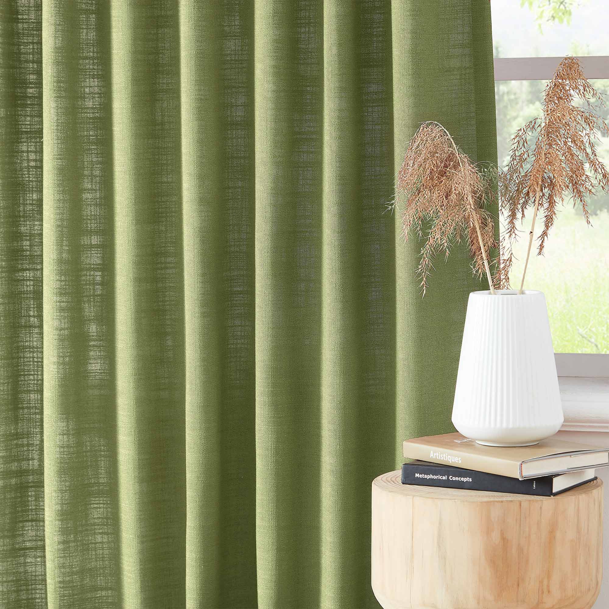 Elvonaeoly Linen Blend Curtains
