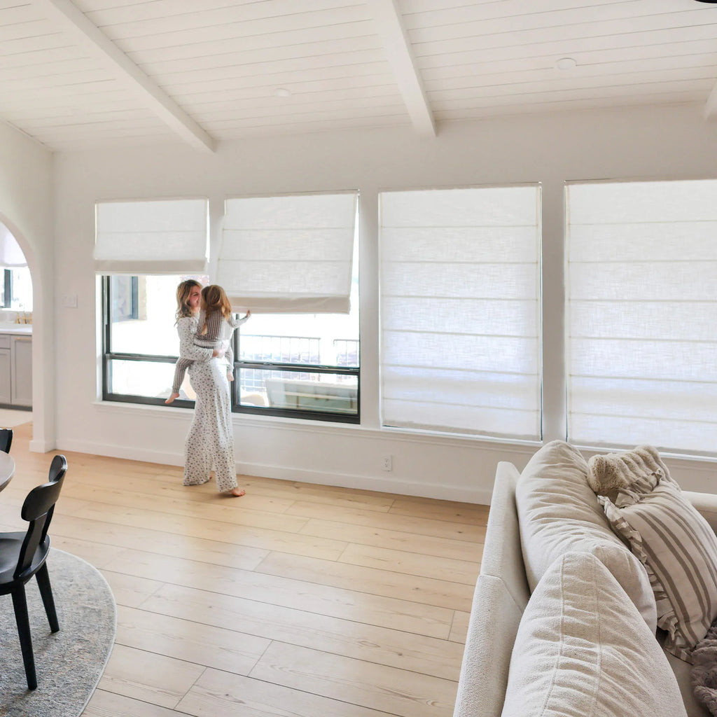 Elvonaeoly Custom Linen Roman Shades