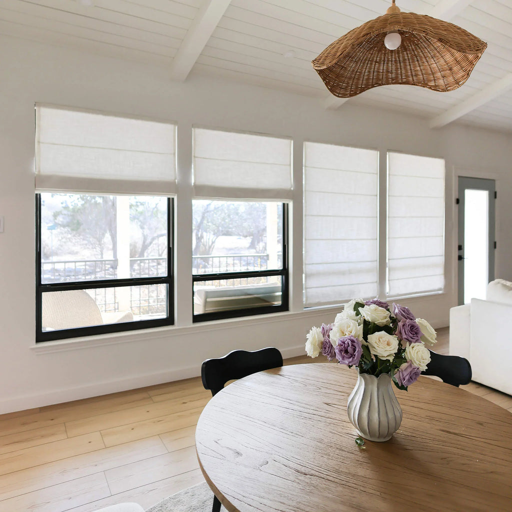 Elvonaeoly Custom Linen Roman Shades