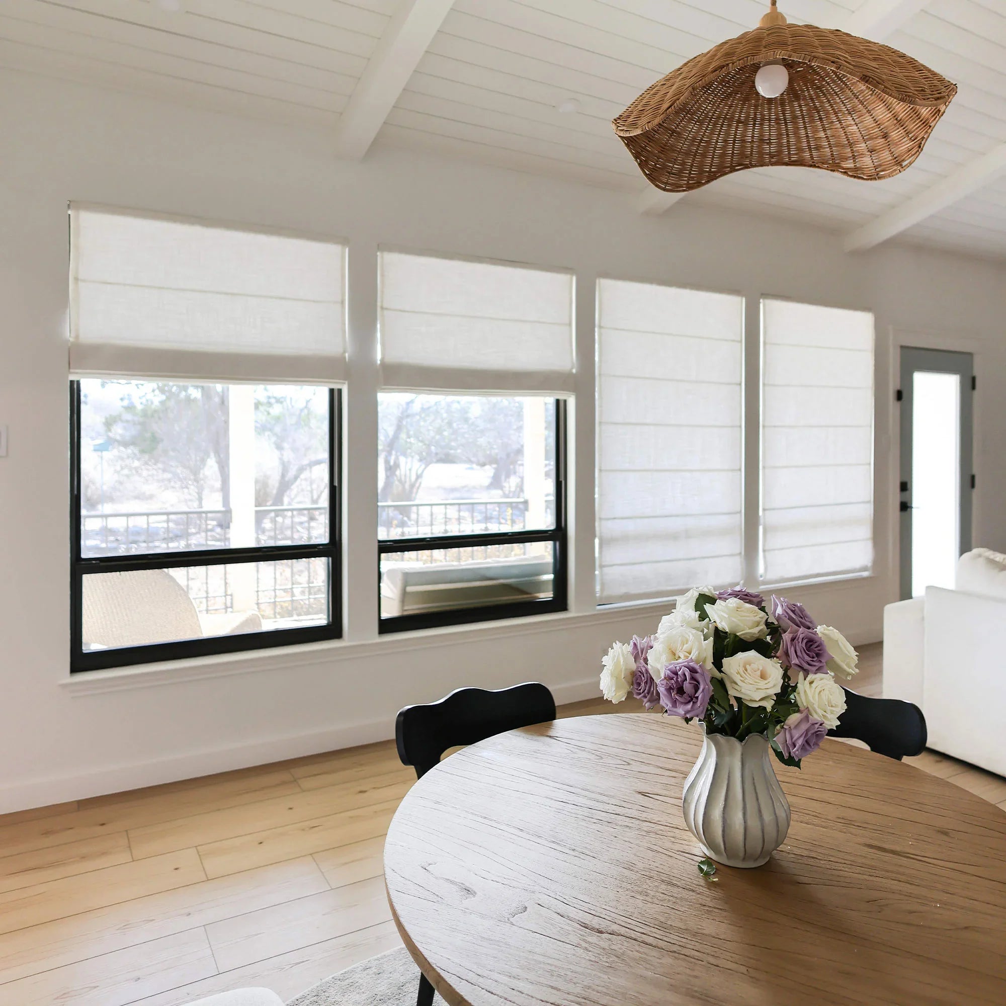 Elvonaeoly Custom Linen Roman Shades