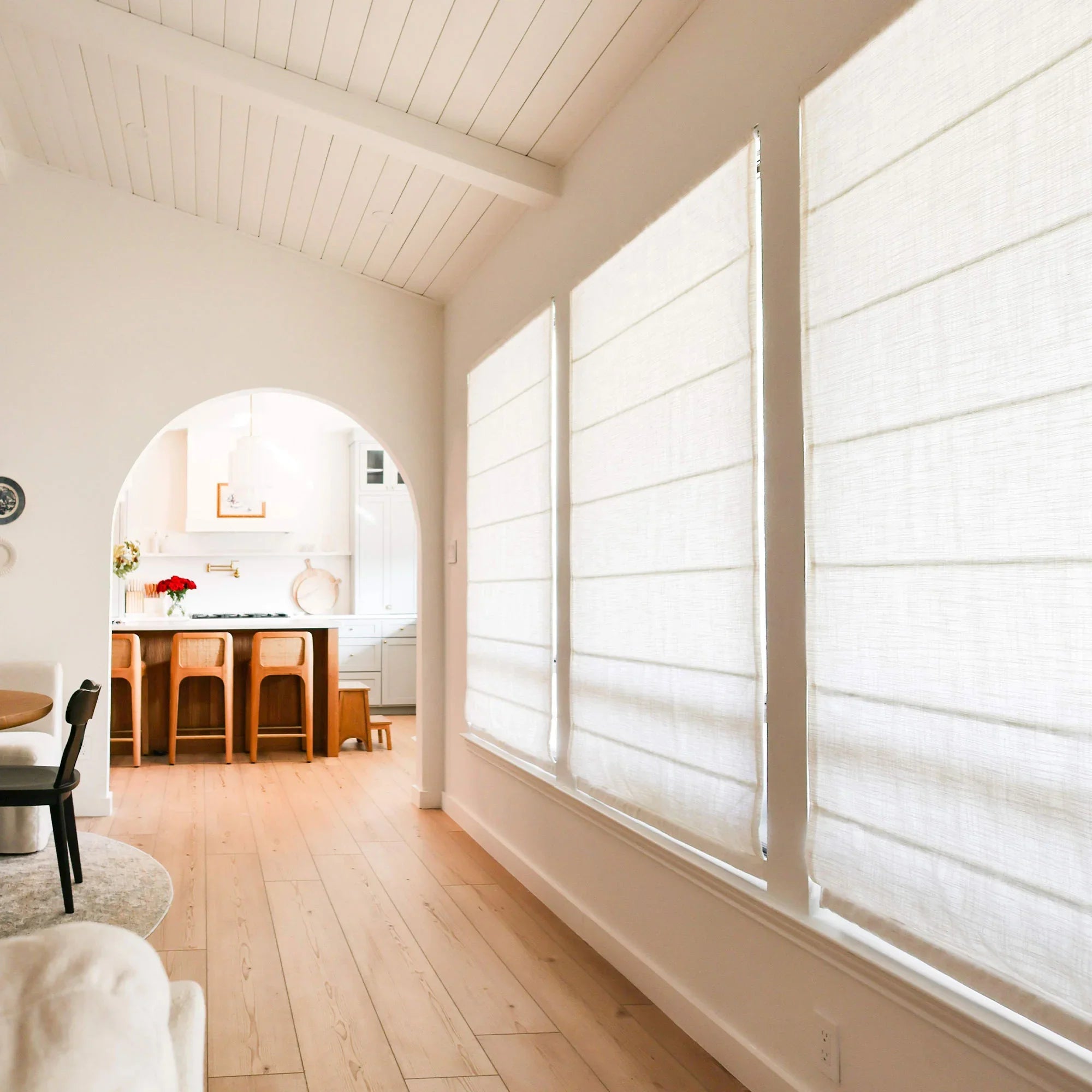 Elvonaeoly Custom Linen Roman Shades