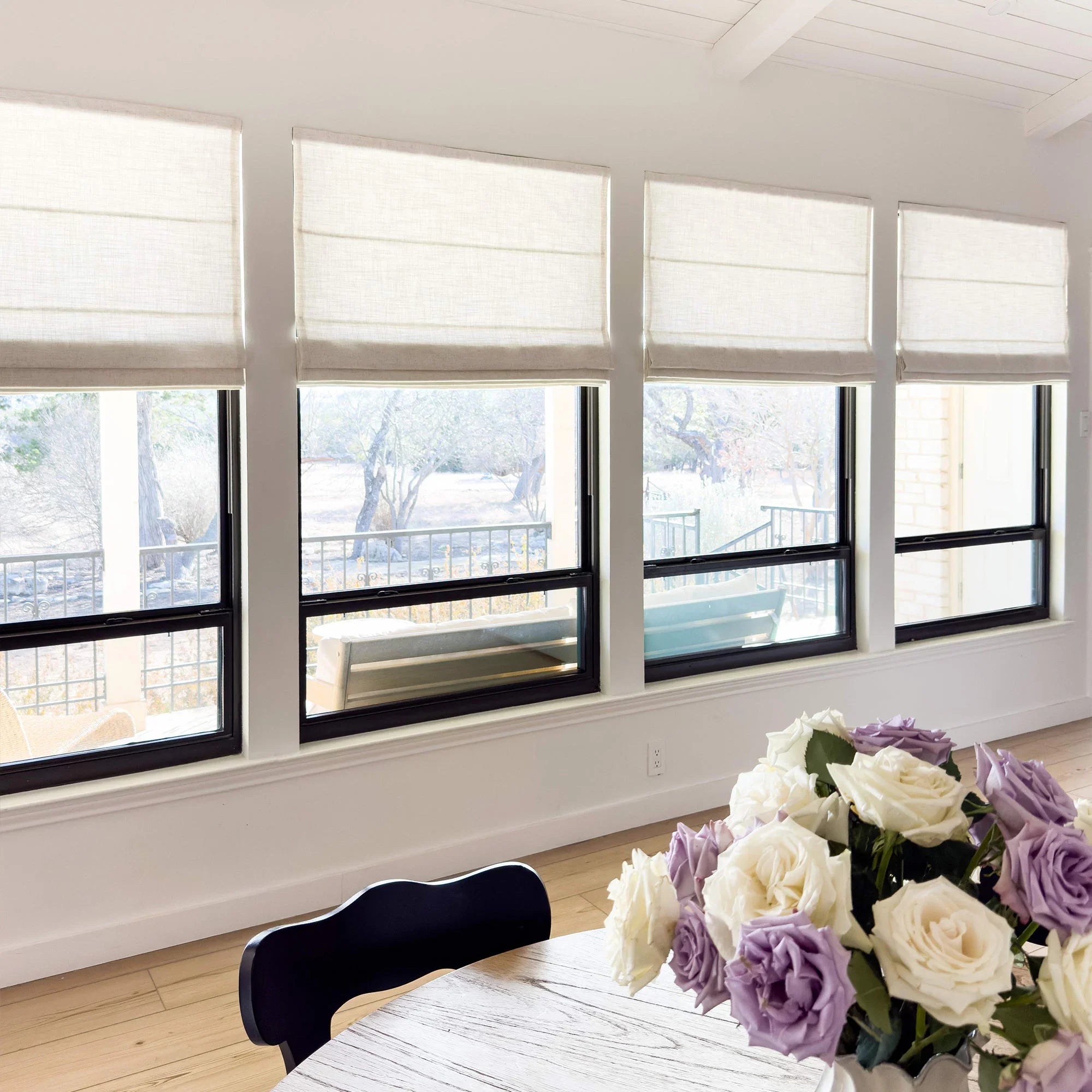 Elvonaeoly Custom Linen Roman Shades