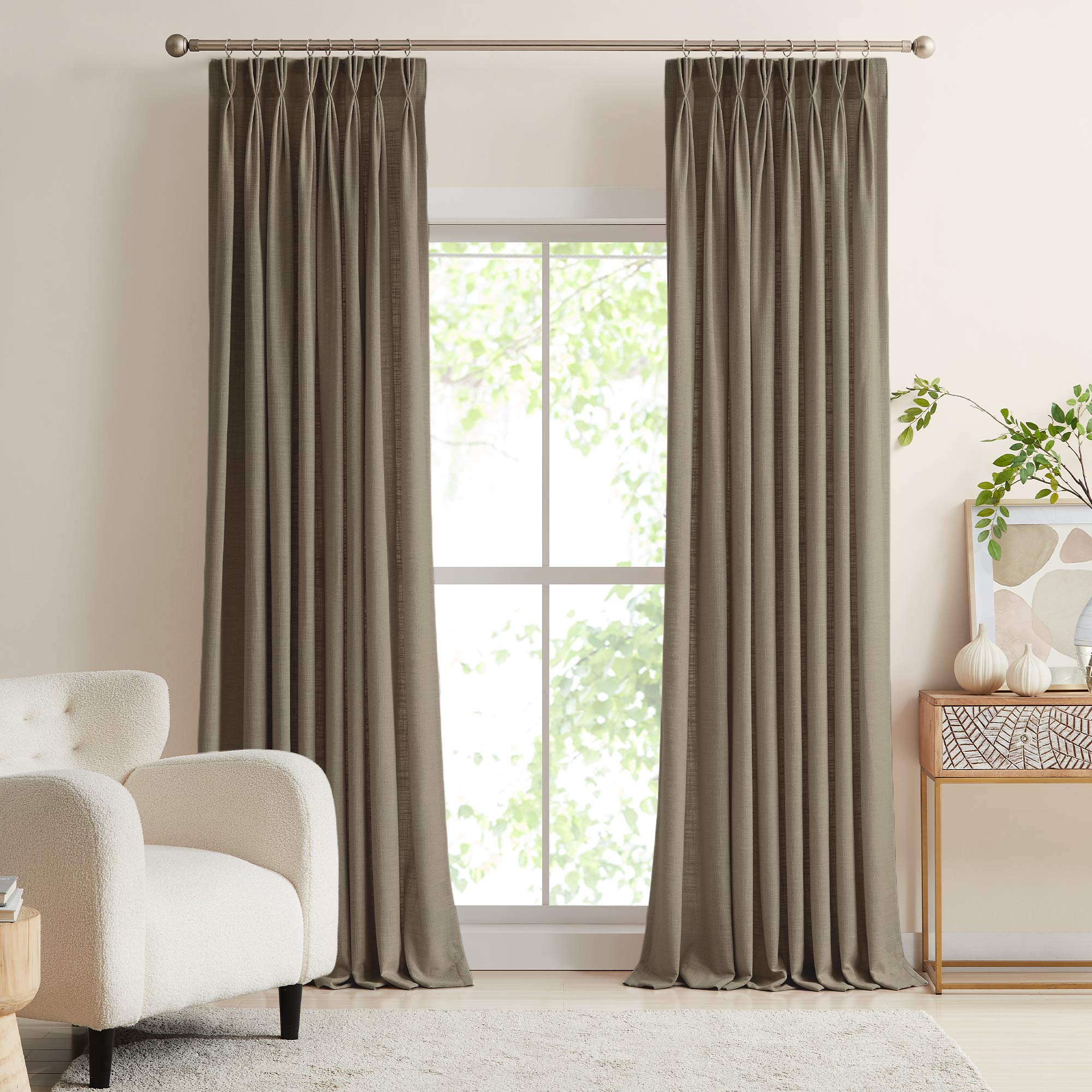 Elvonaeoly Linen Blend Curtains