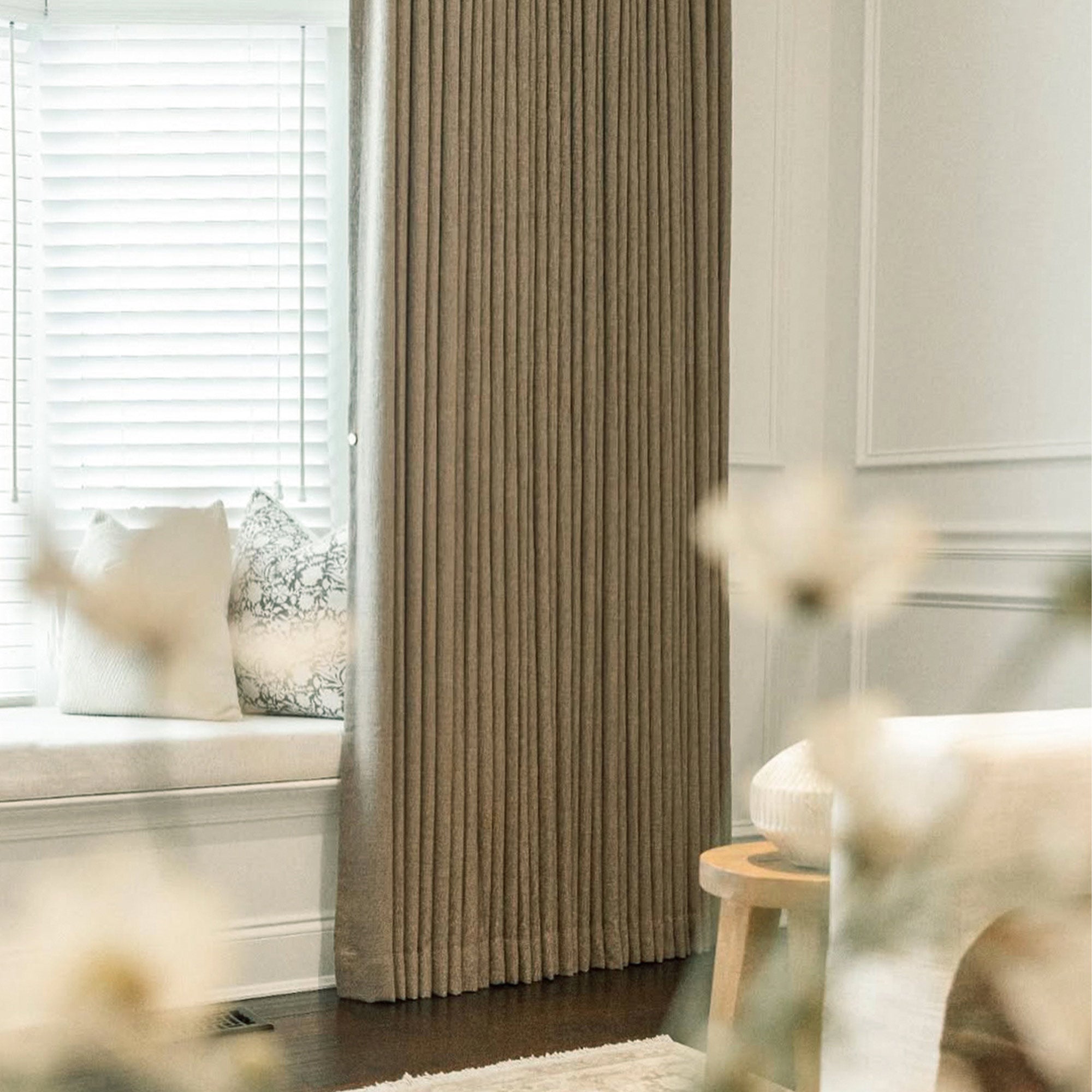 Elvonaeoly Linen Blend Curtains