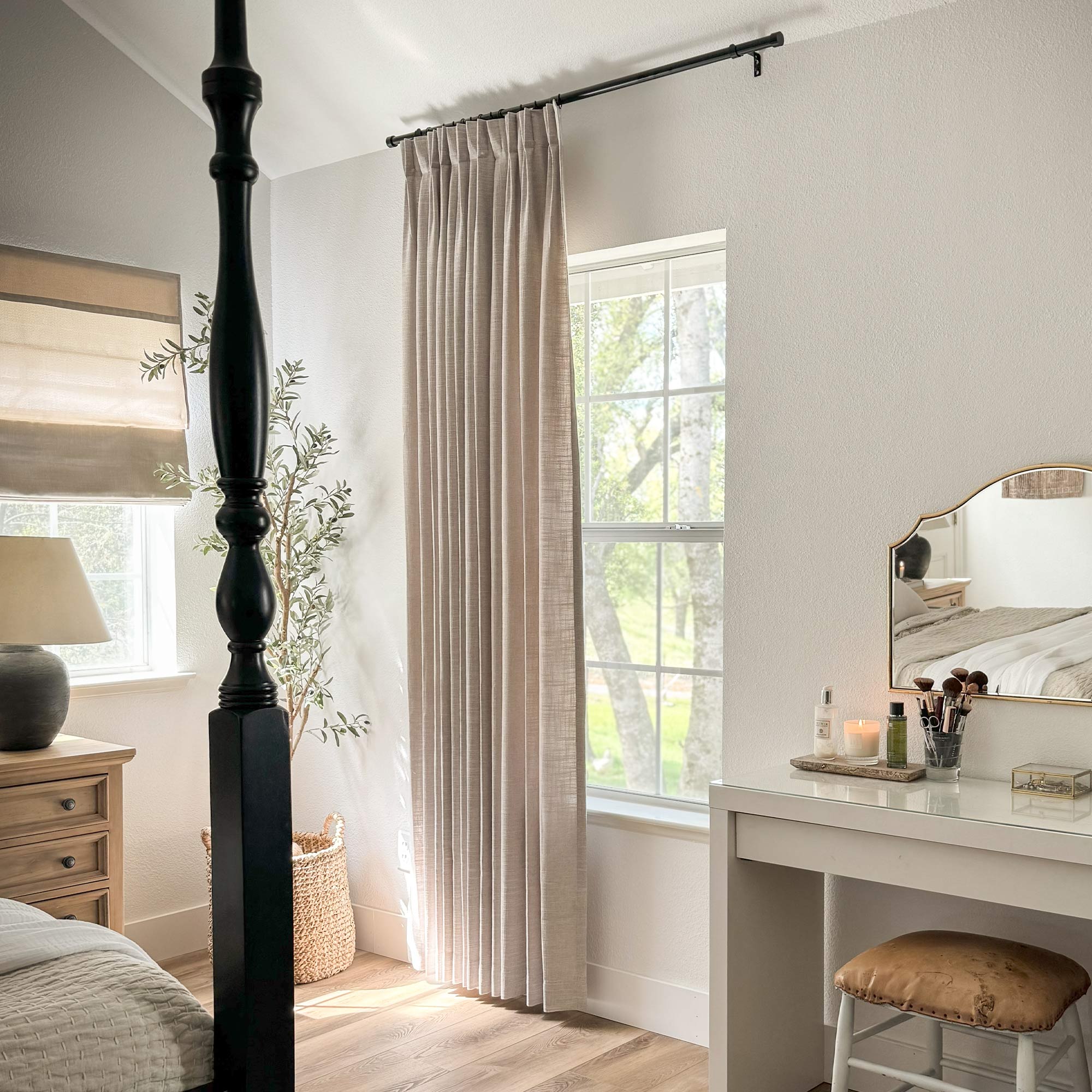 Elvonaeoly Linen Blend Curtains