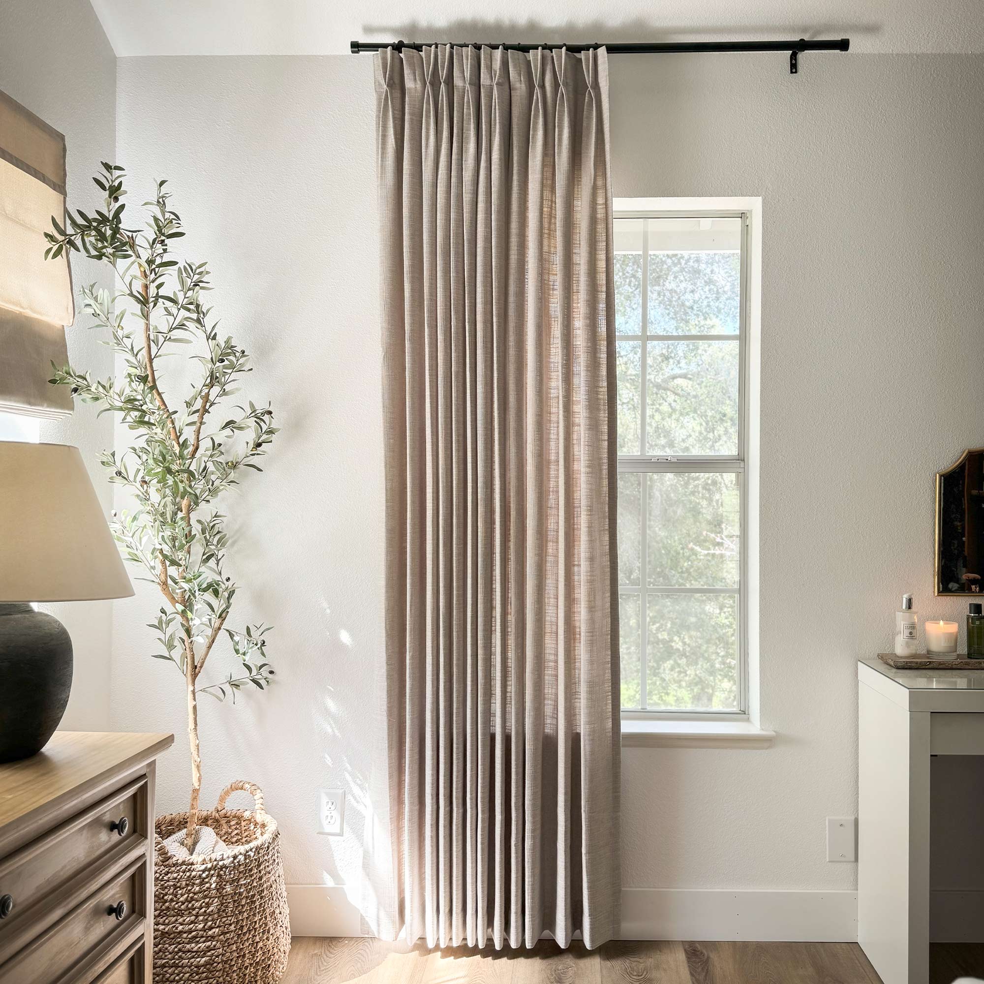 Elvonaeoly Linen Blend Curtains
