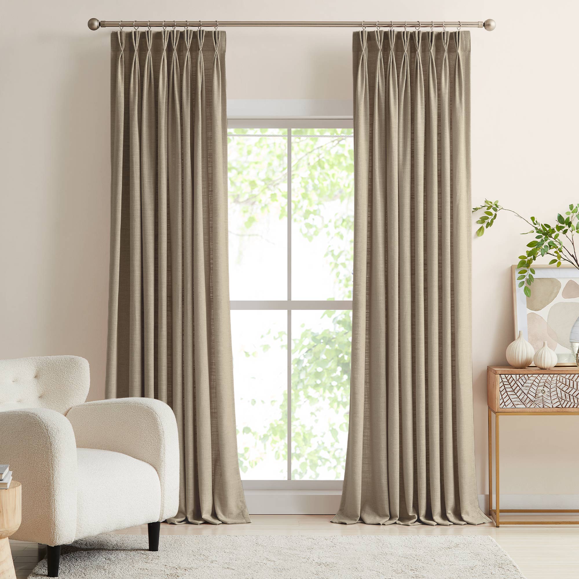 Elvonaeoly Linen Blend Curtains