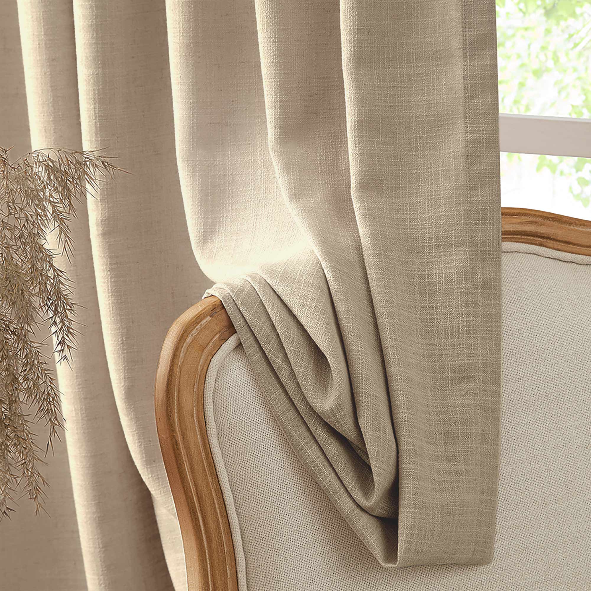 Elvonaeoly Linen Blend Curtains