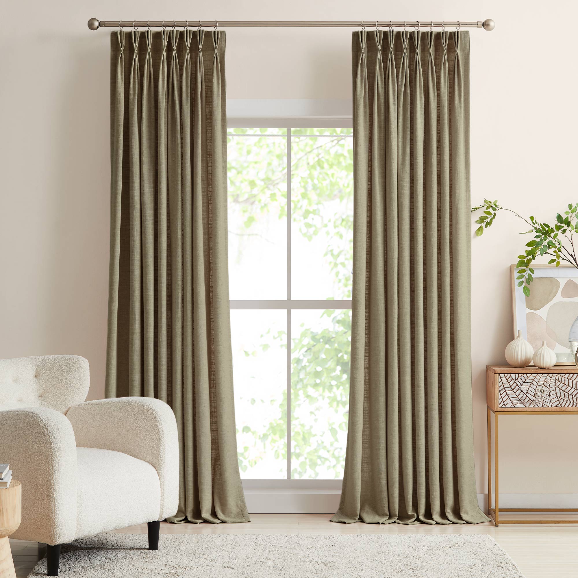 Elvonaeoly Linen Blend Curtains