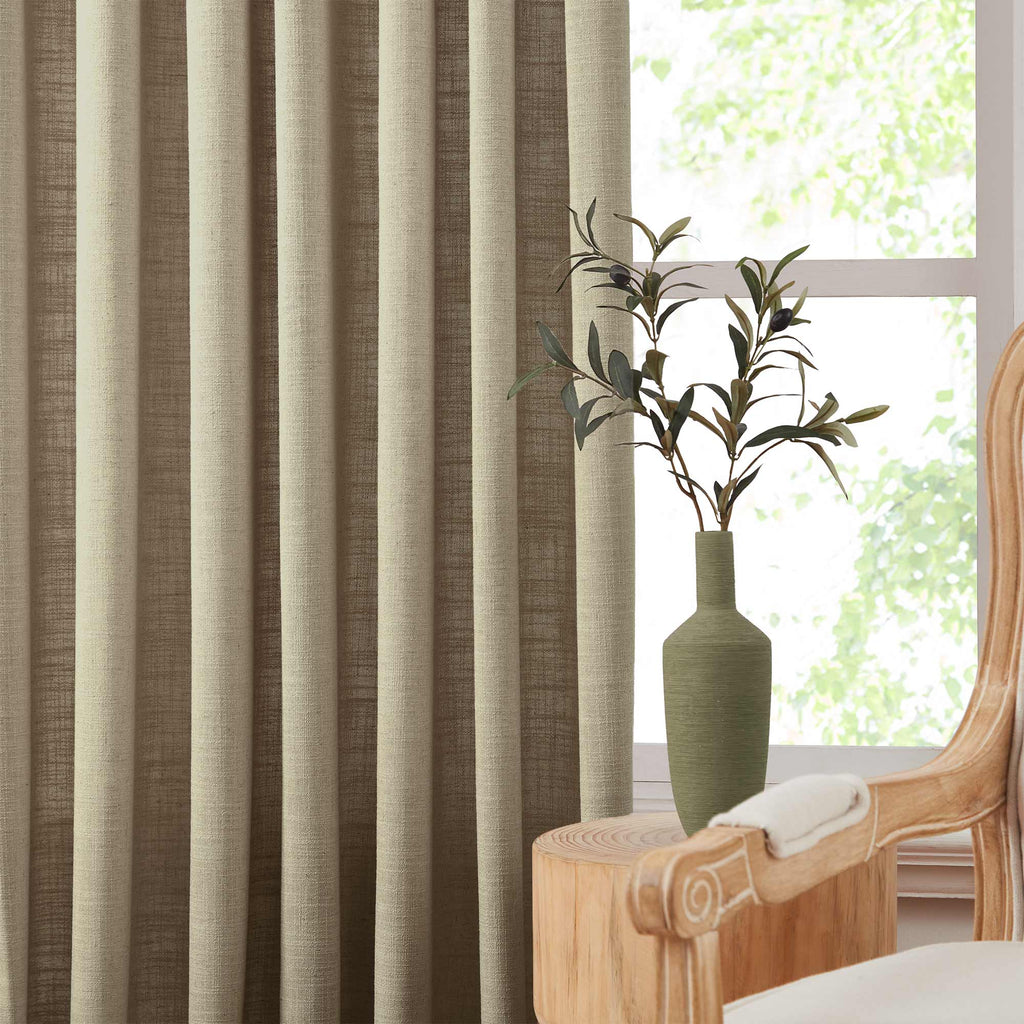 Elvonaeoly Linen Blend Curtains