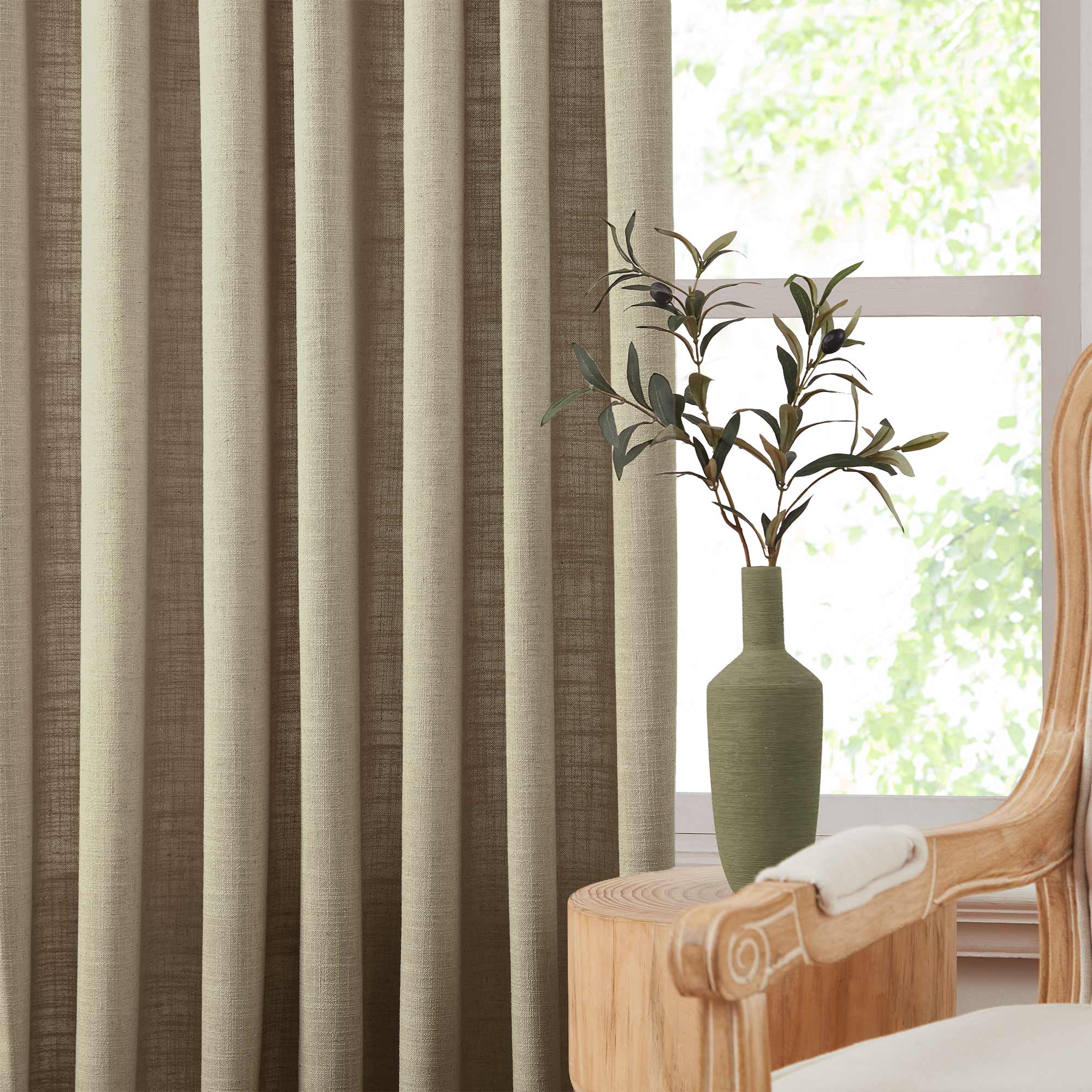 Elvonaeoly Linen Blend Curtains