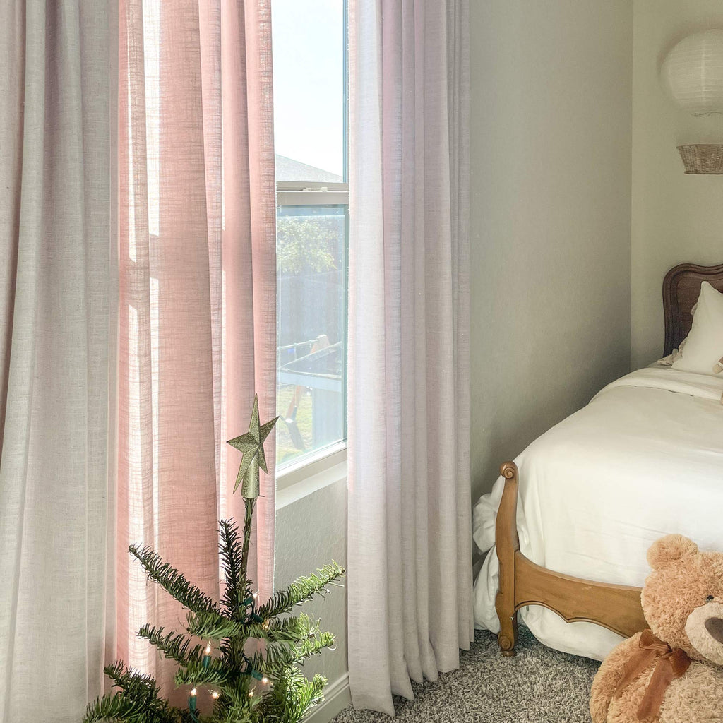 Elvonaeoly Linen Blend Curtains