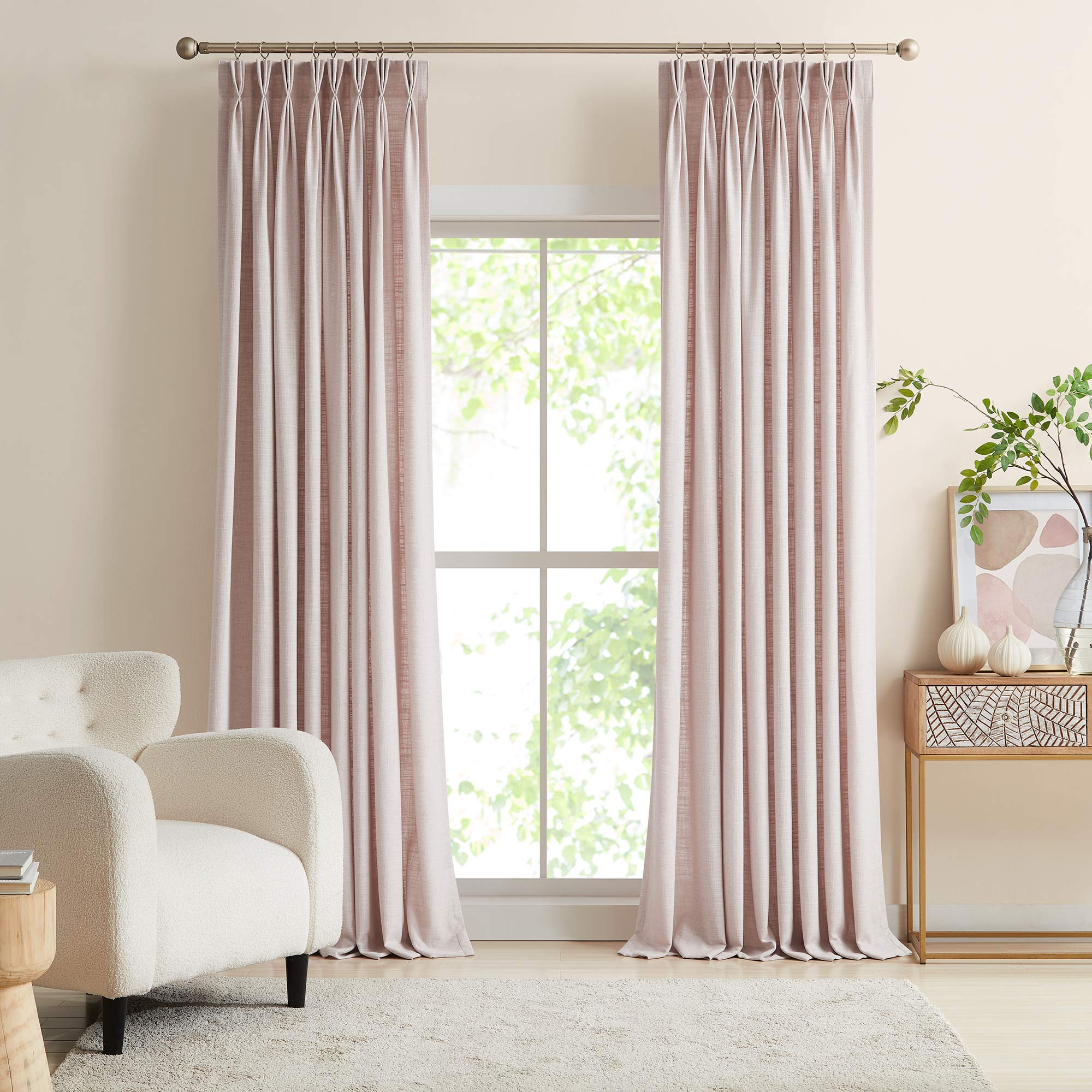 Elvonaeoly Linen Blend Curtains
