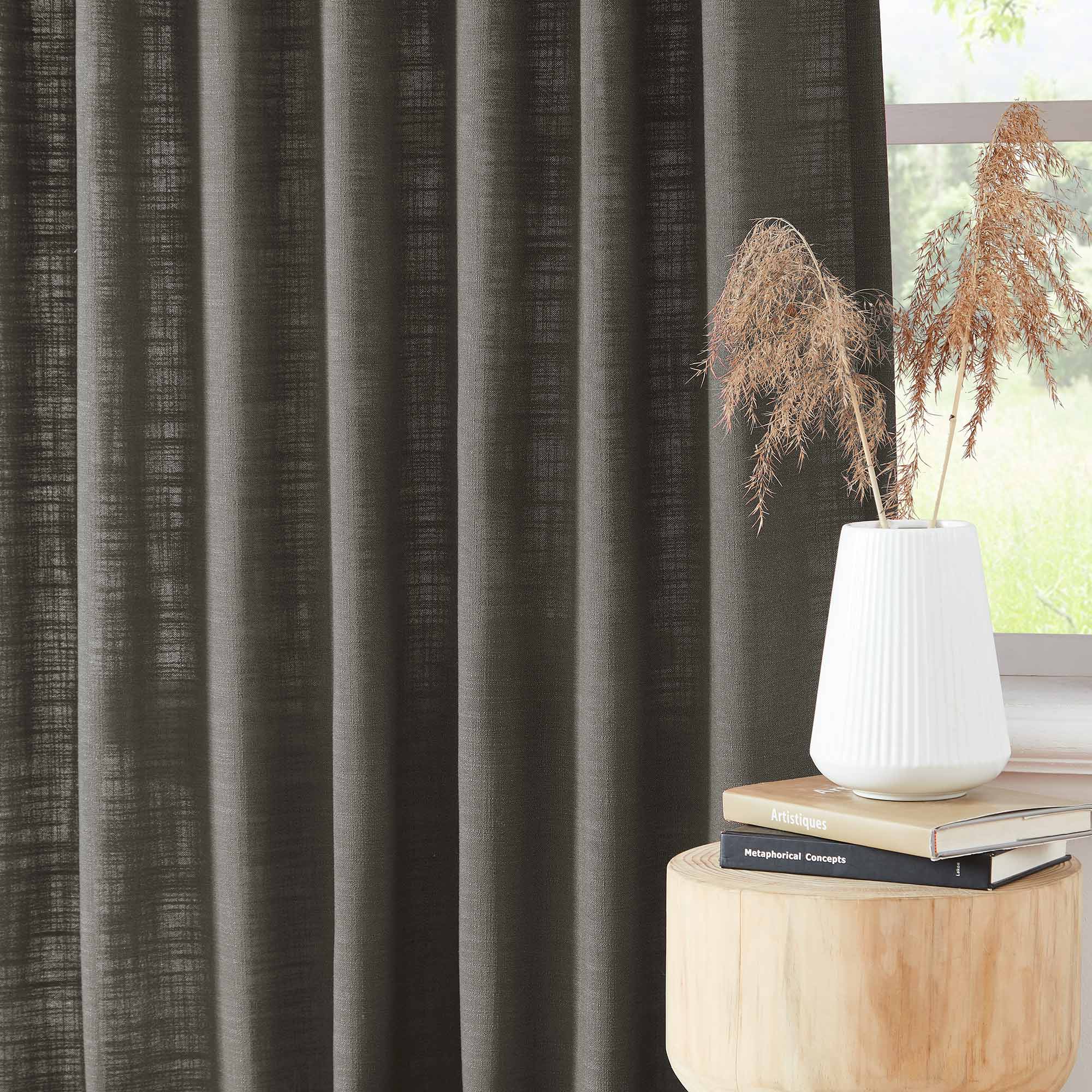Elvonaeoly Linen Blend Curtains