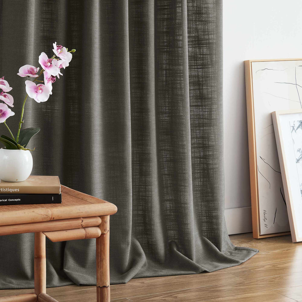 Elvonaeoly Linen Blend Curtains