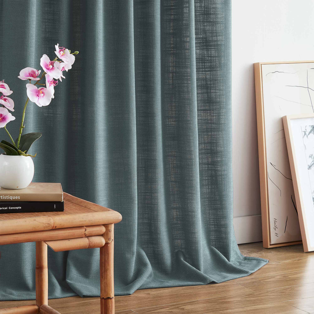 Elvonaeoly Linen Blend Curtains