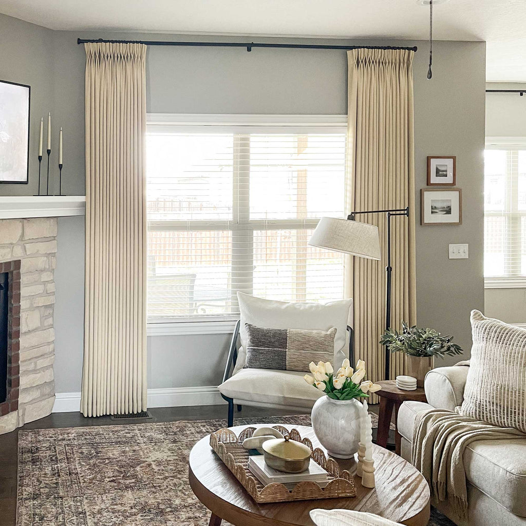 Elvonaeoly Linen Blend Curtains