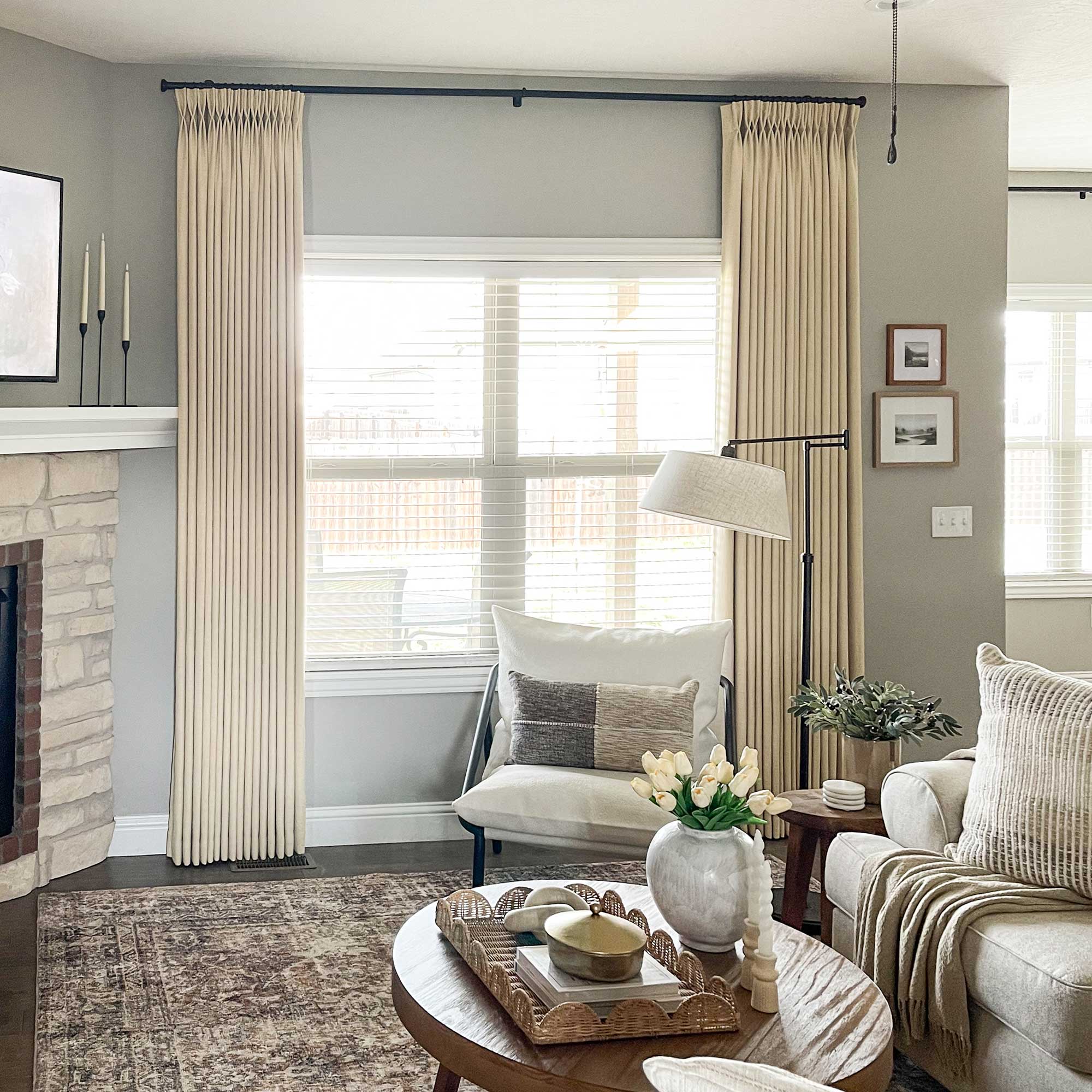 Elvonaeoly Linen Blend Curtains