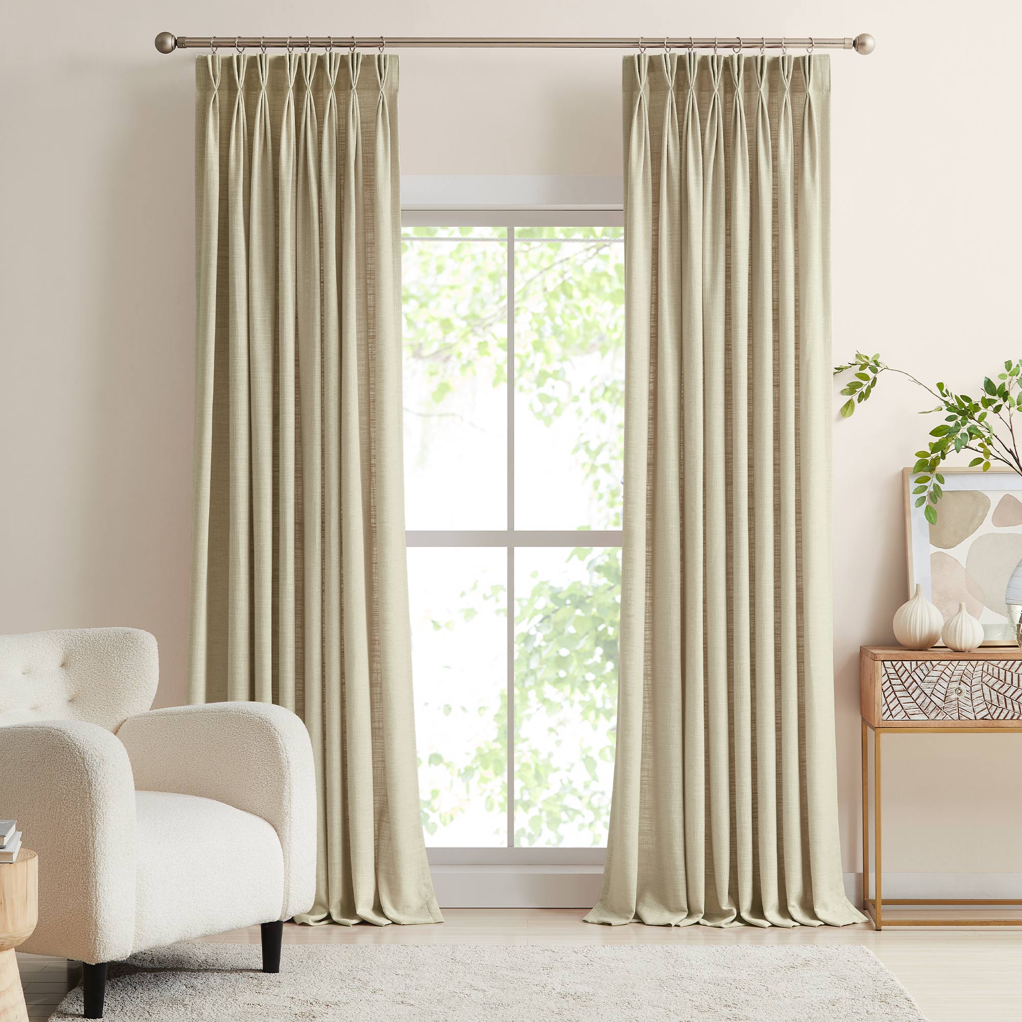 Elvonaeoly Linen Blend Curtains