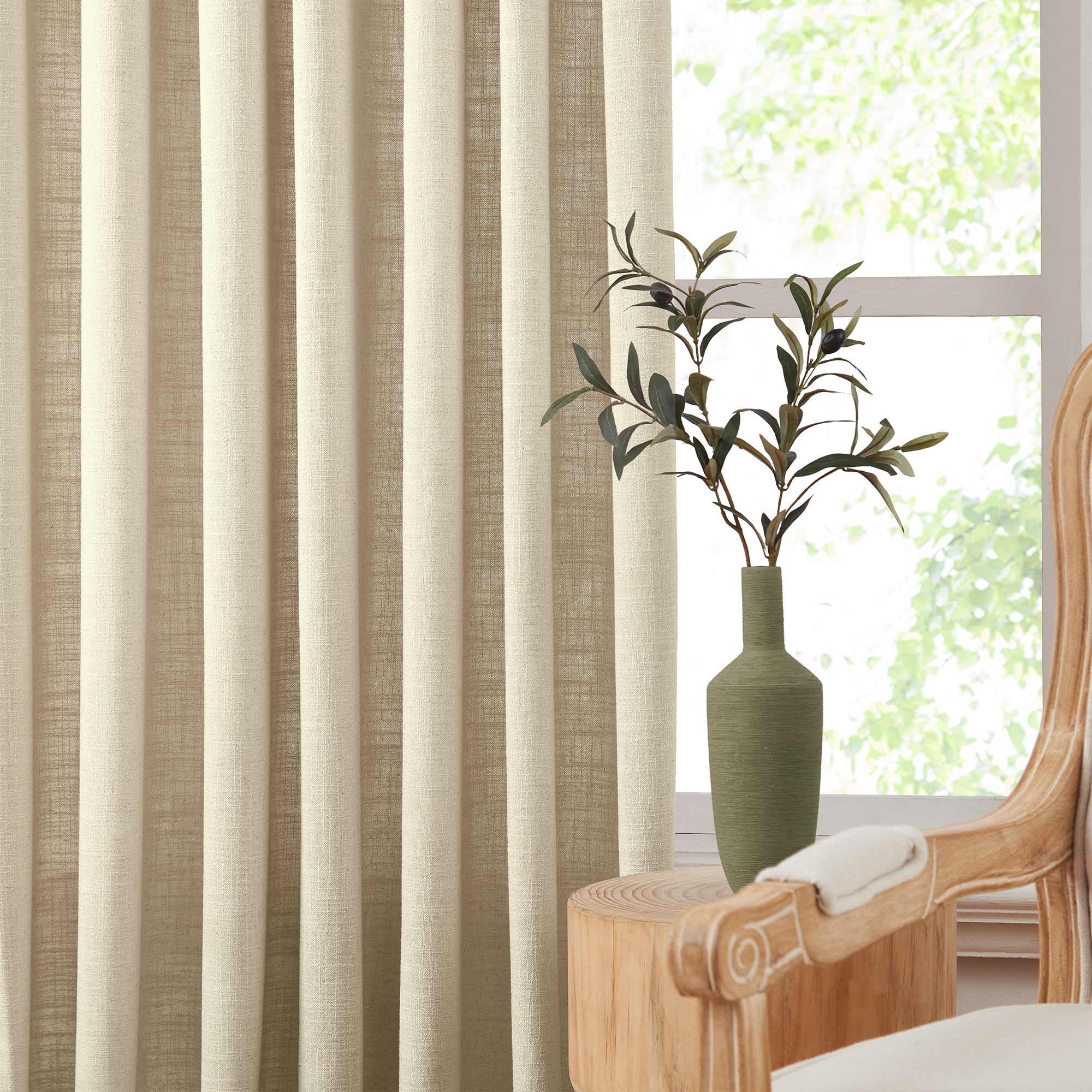 Elvonaeoly Linen Blend Curtains