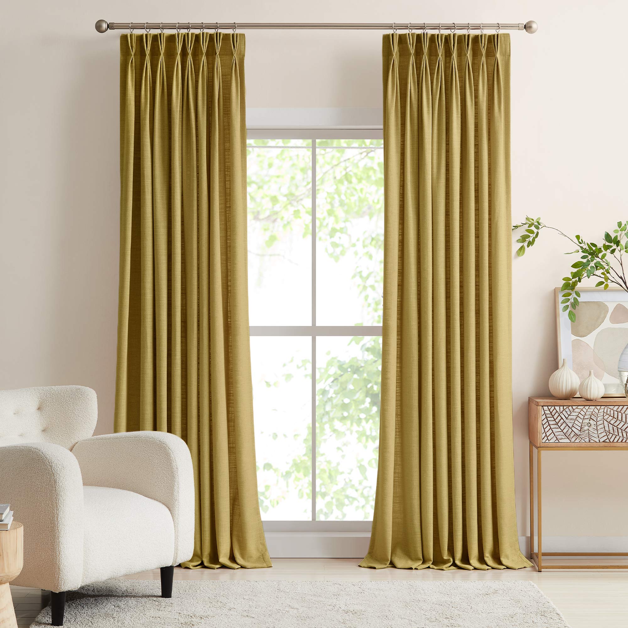Elvonaeoly Linen Blend Curtains