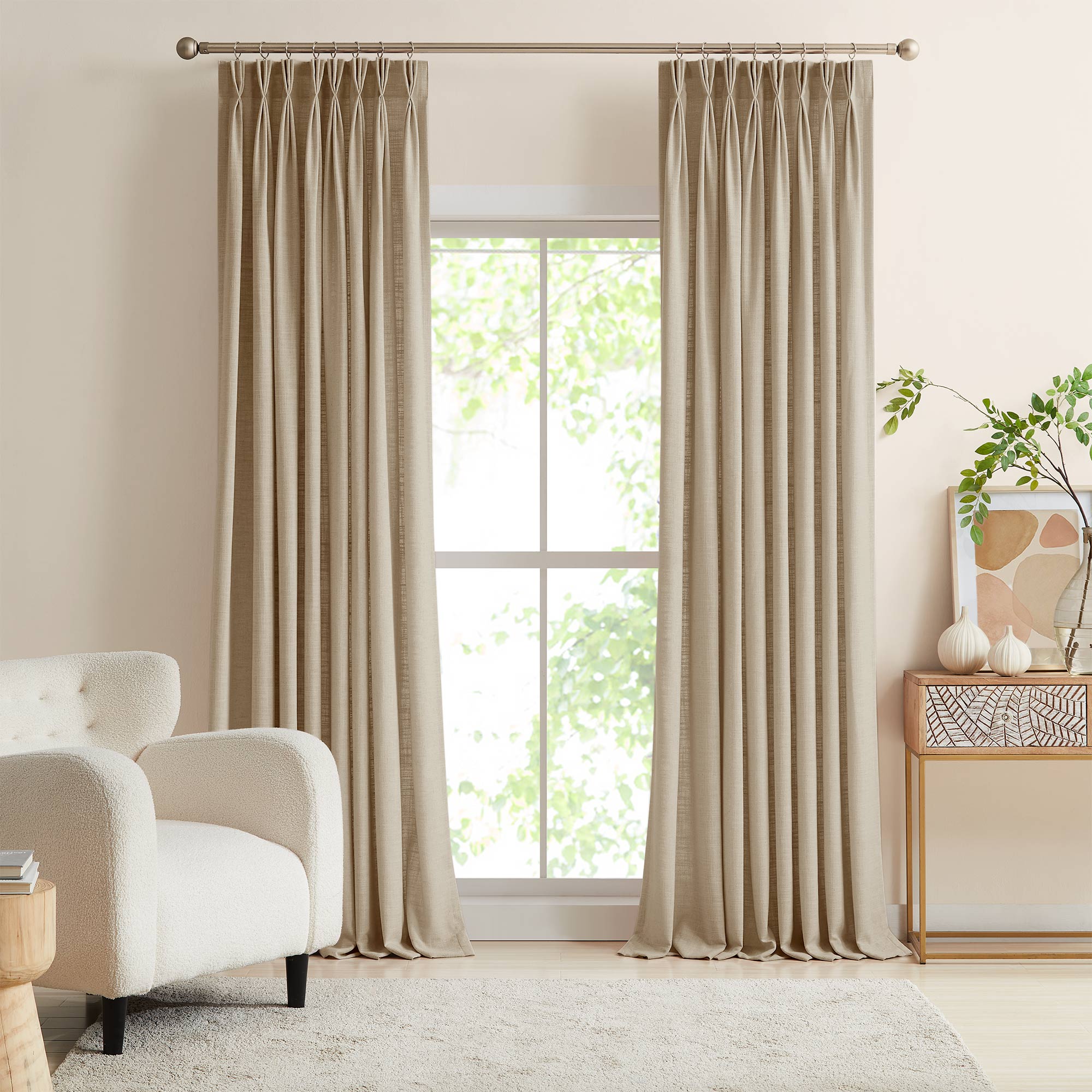 Elvonaeoly Linen Blend Curtains