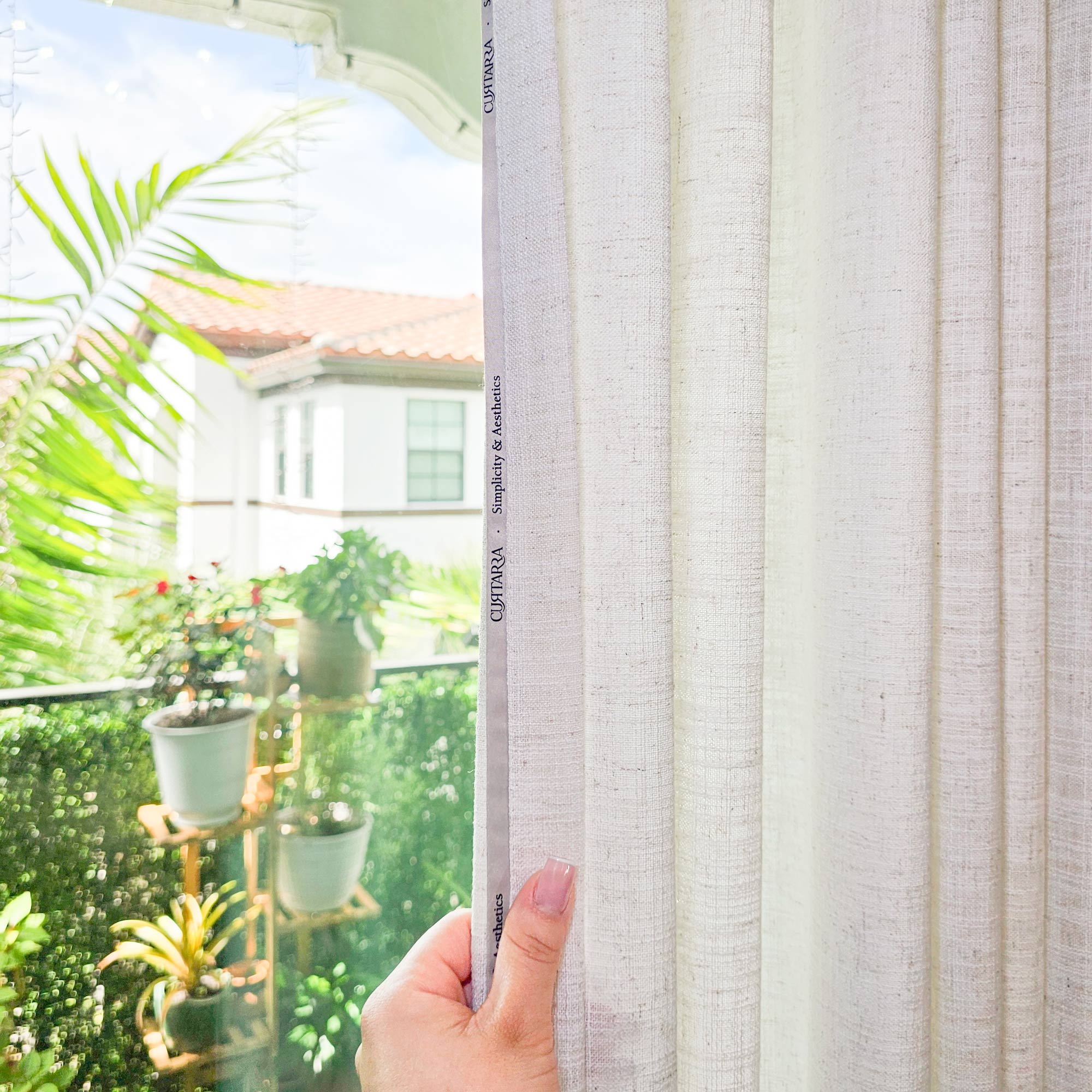 Elvonaeoly Linen Blend Curtains