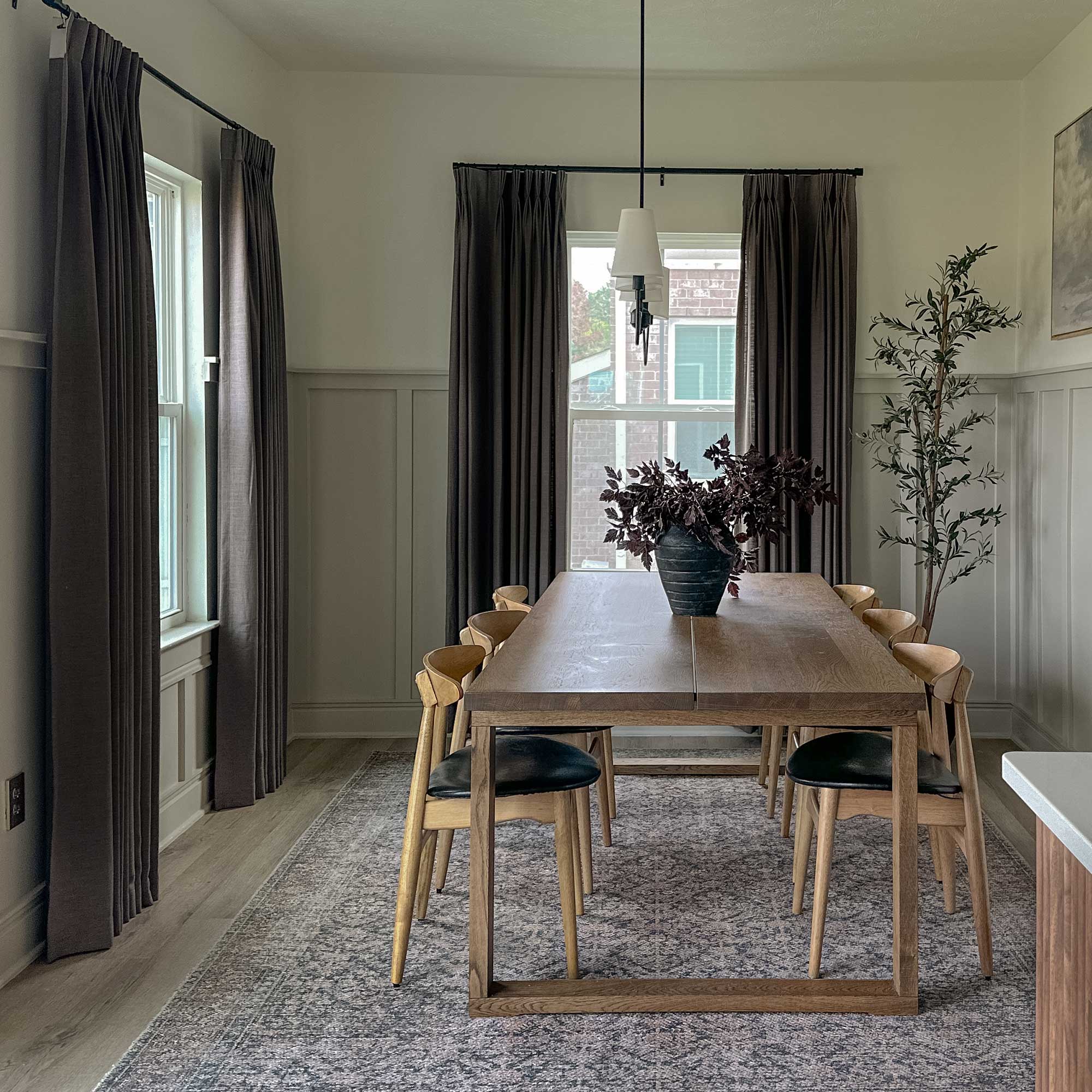 Elvonaeoly Linen Blend Curtains