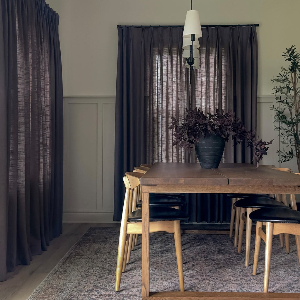 Elvonaeoly Linen Blend Curtains