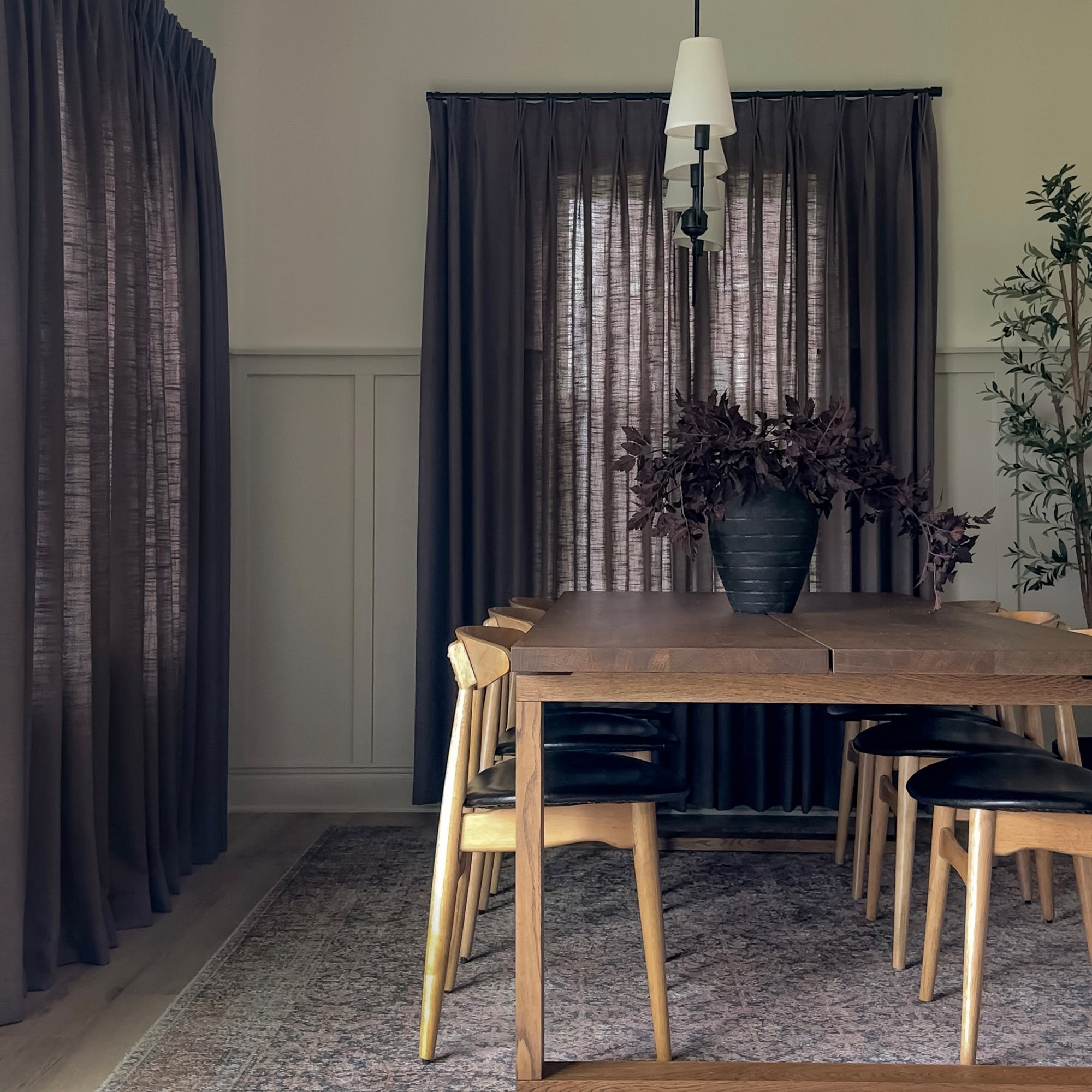 Elvonaeoly Linen Blend Curtains
