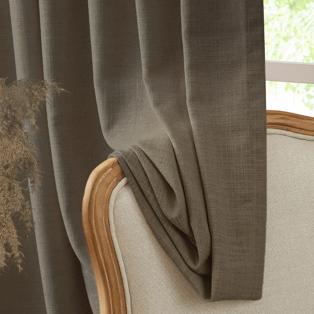 Elvonaeoly Linen Blend Curtains