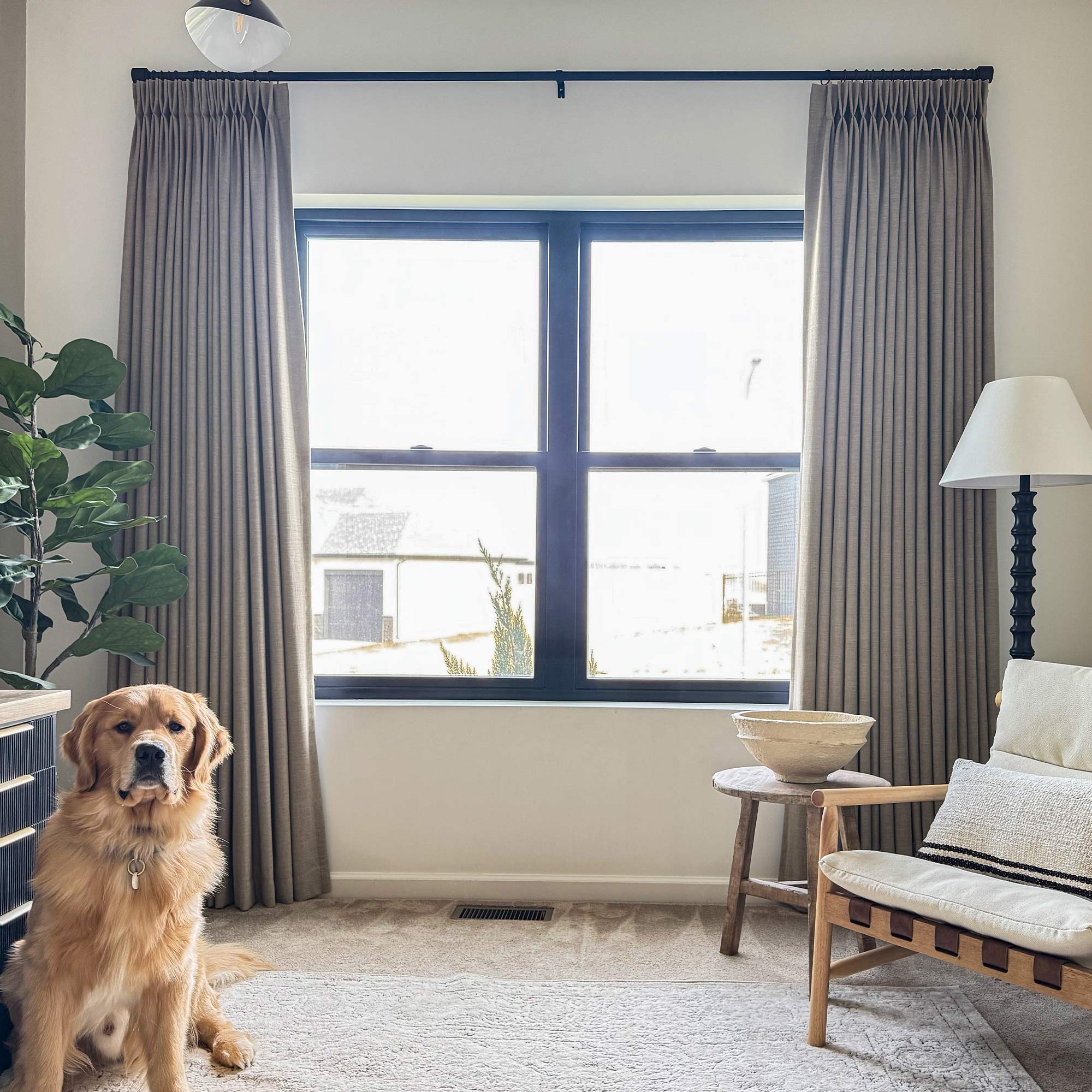 Elvonaeoly Linen Blend Curtains