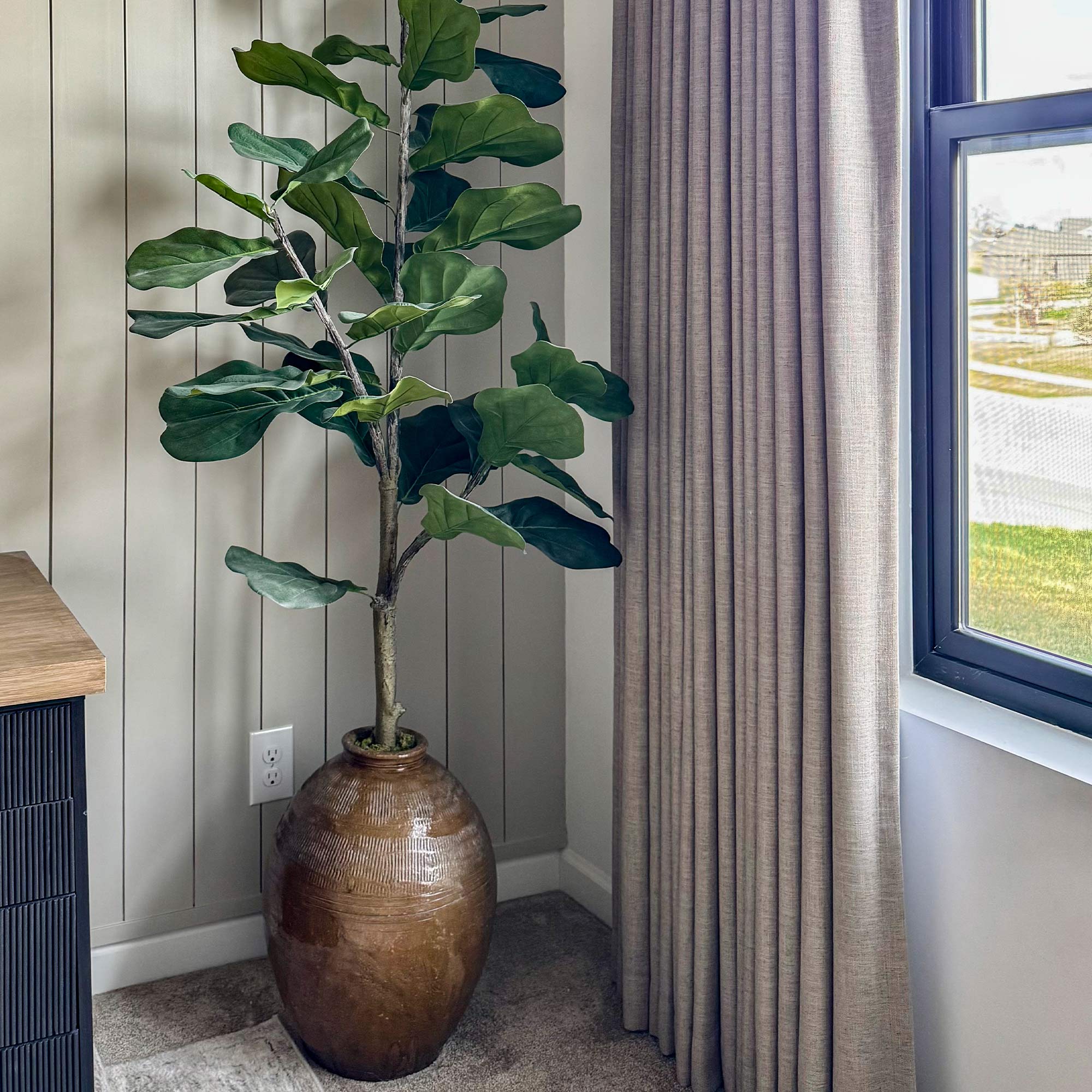 Elvonaeoly Linen Blend Curtains