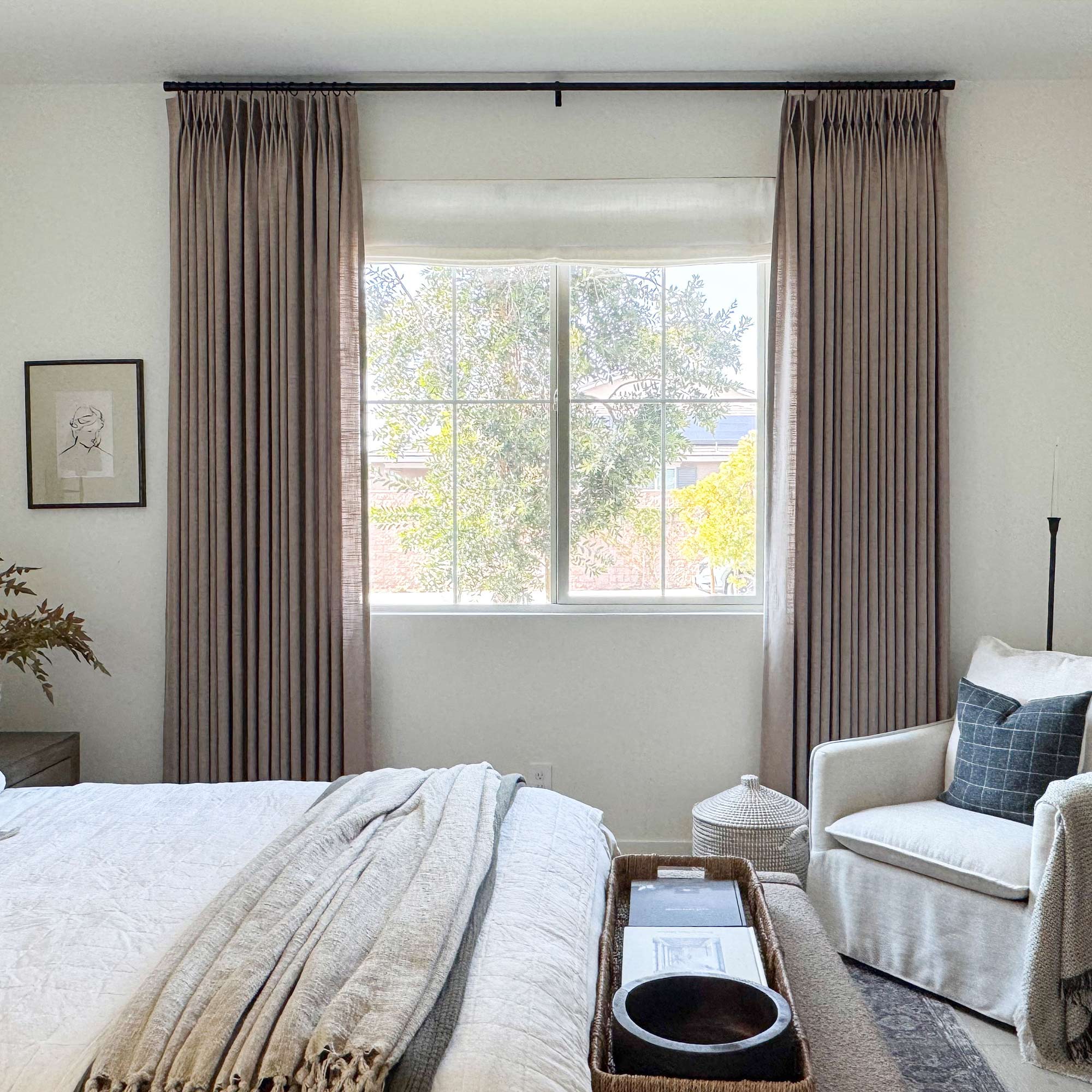 Elvonaeoly Linen Blend Curtains