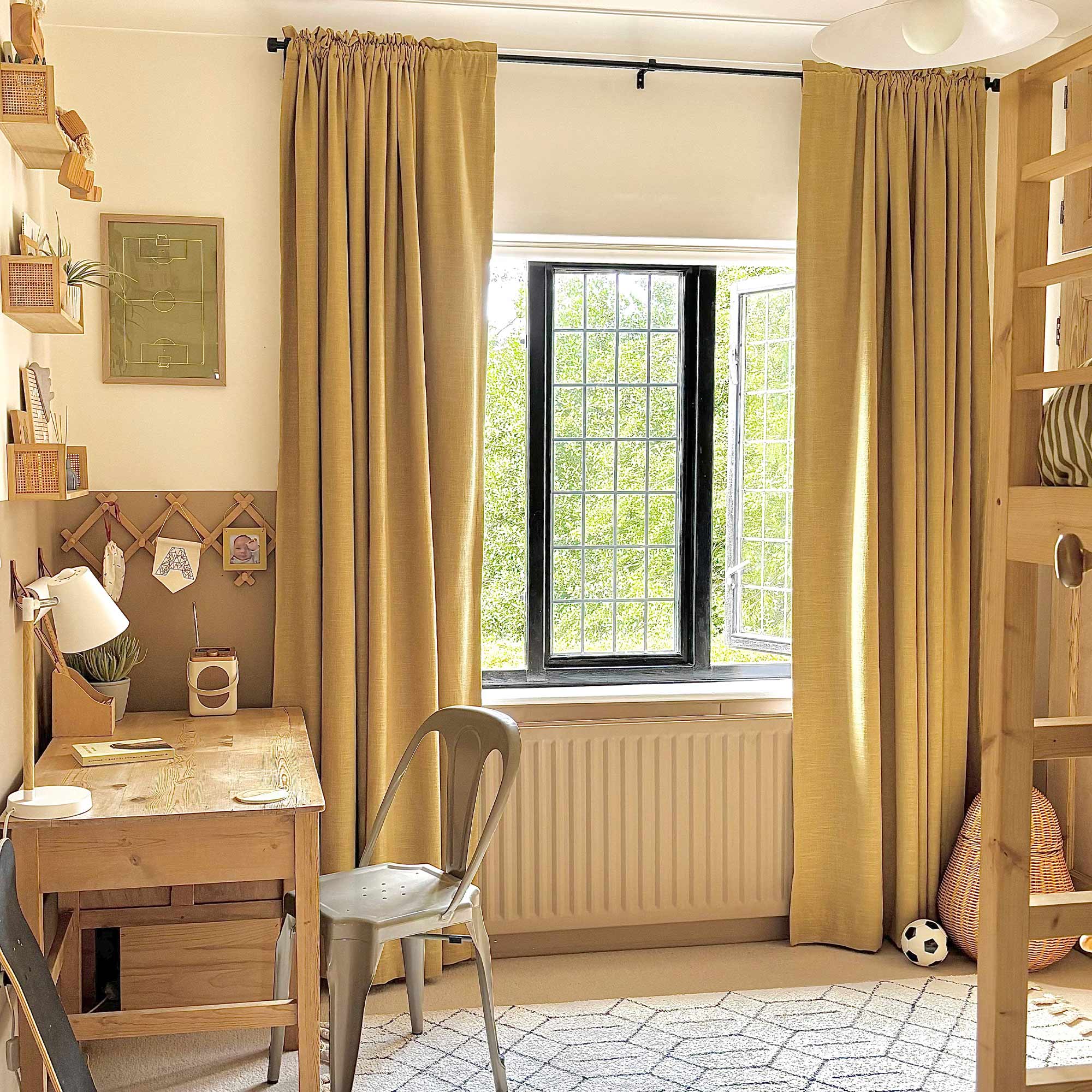 Elvonaeoly Linen Blend Curtains