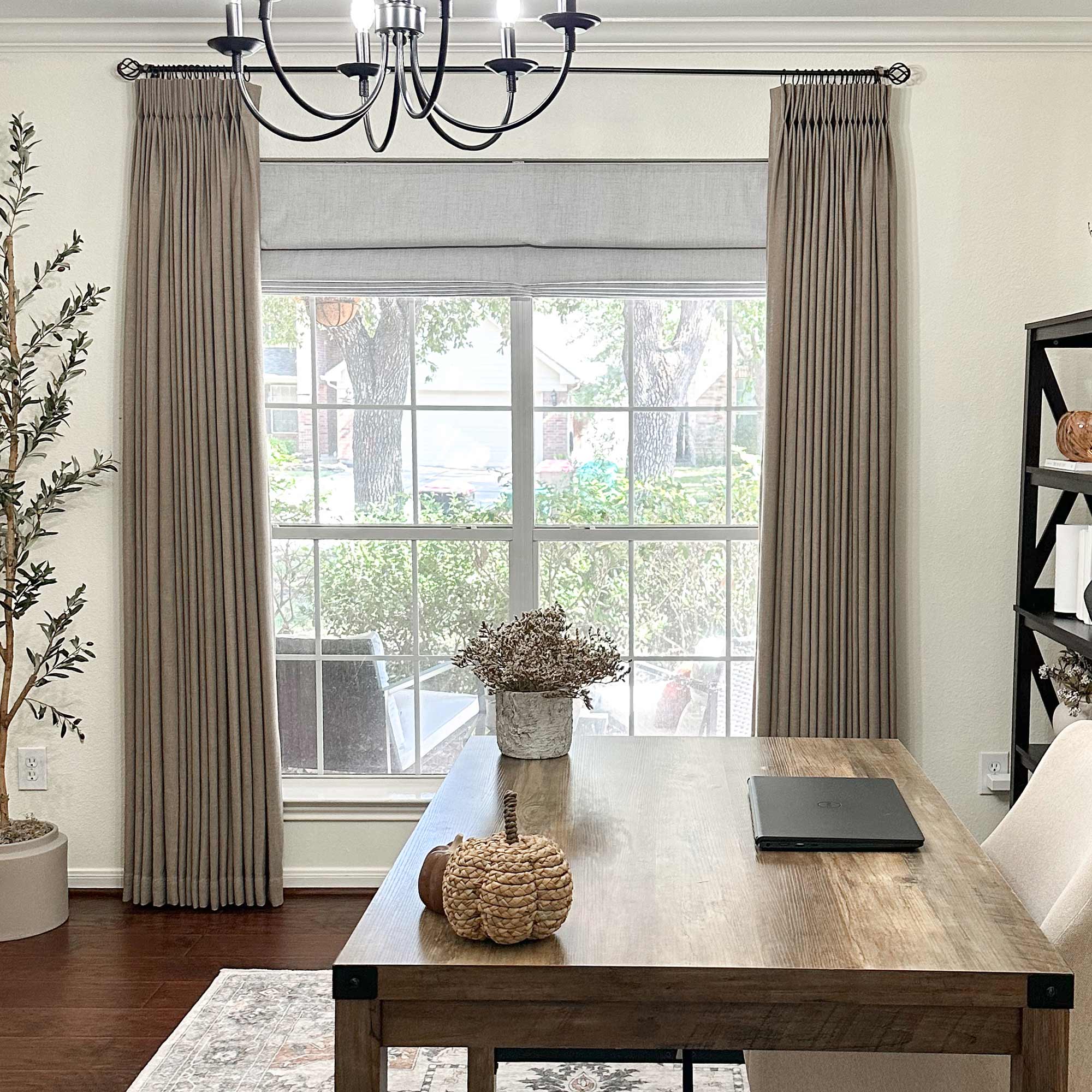Elvonaeoly Linen Blend Curtains