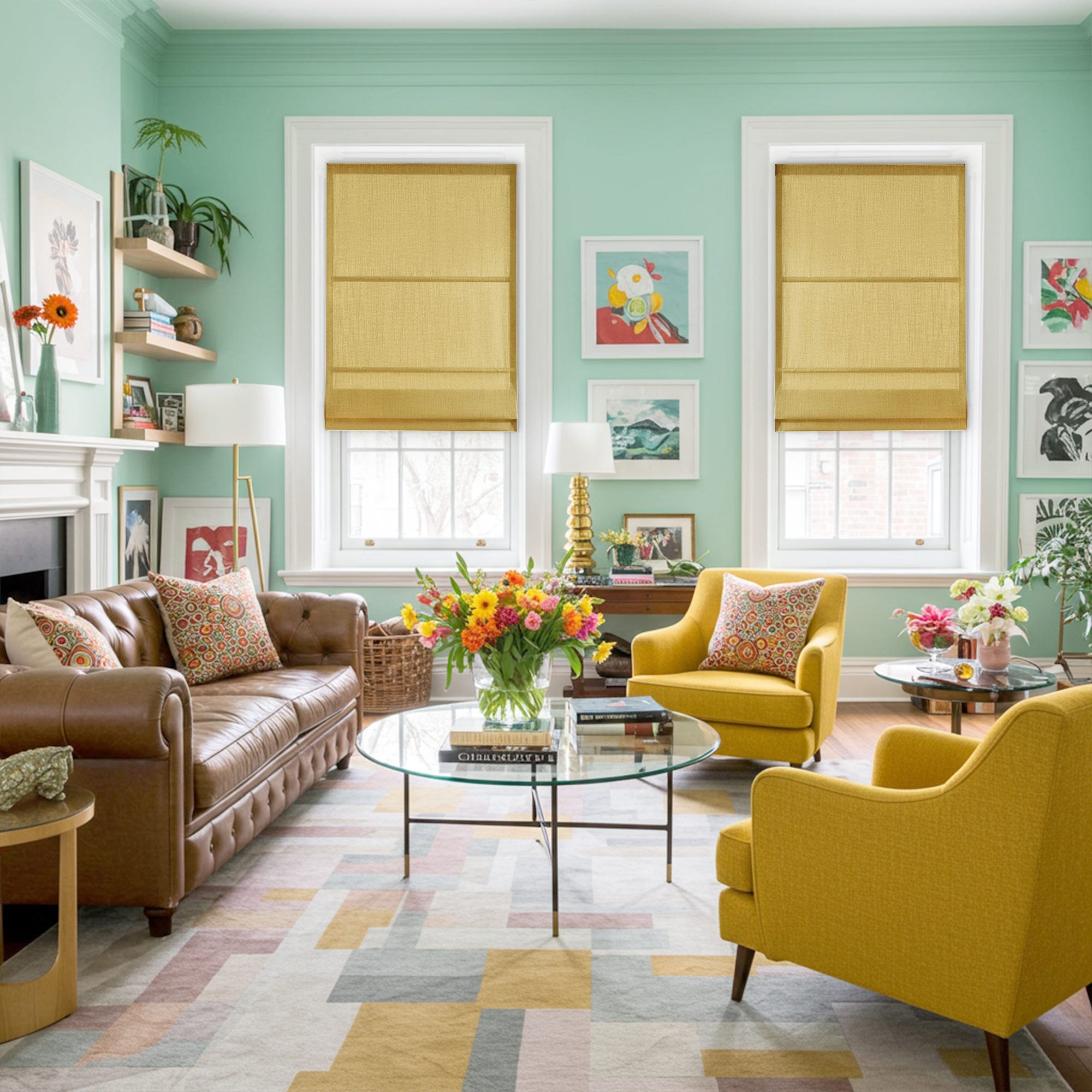 Elvonaeoly Custom Linen Roman Shades