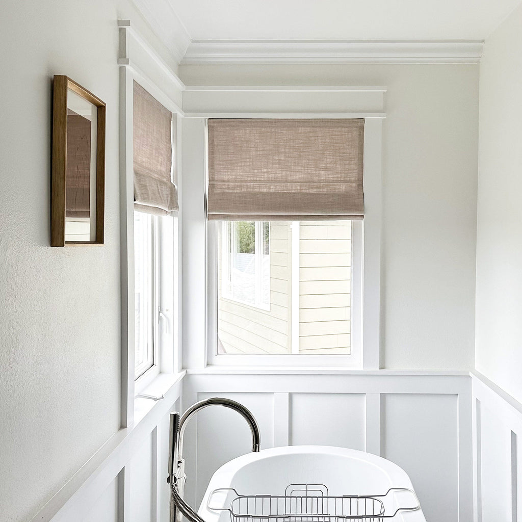 Elvonaeoly Custom Linen Roman Shades