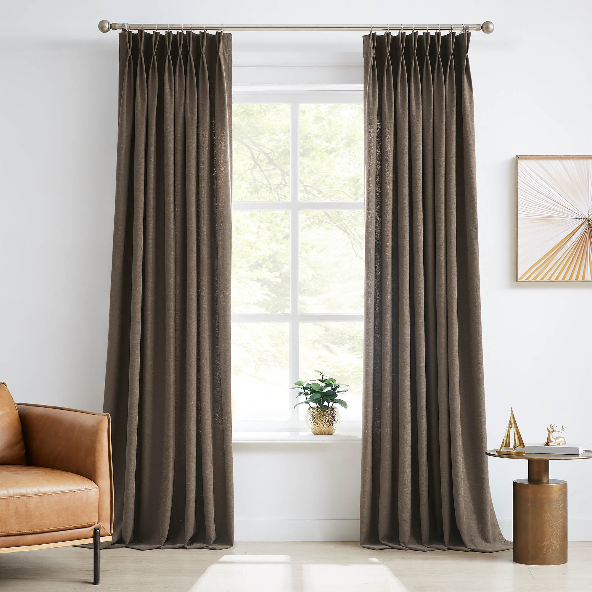 Elvonaeoly Cross Linen Texture Curtains
