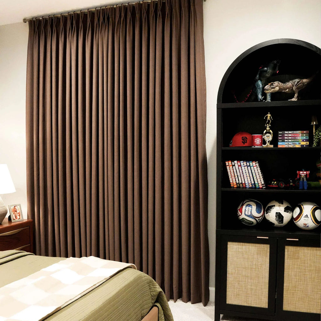 Elvonaeoly Cross Linen Texture Curtains