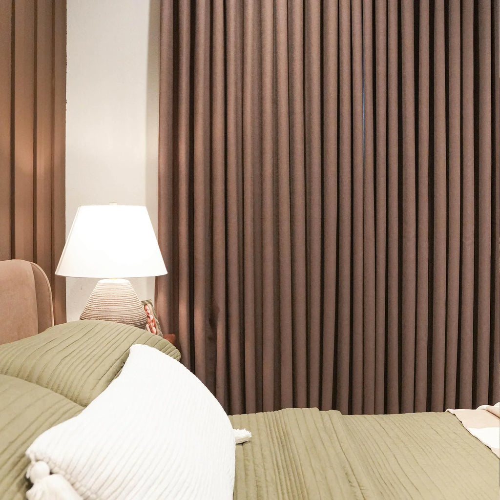 Elvonaeoly Cross Linen Texture Curtains