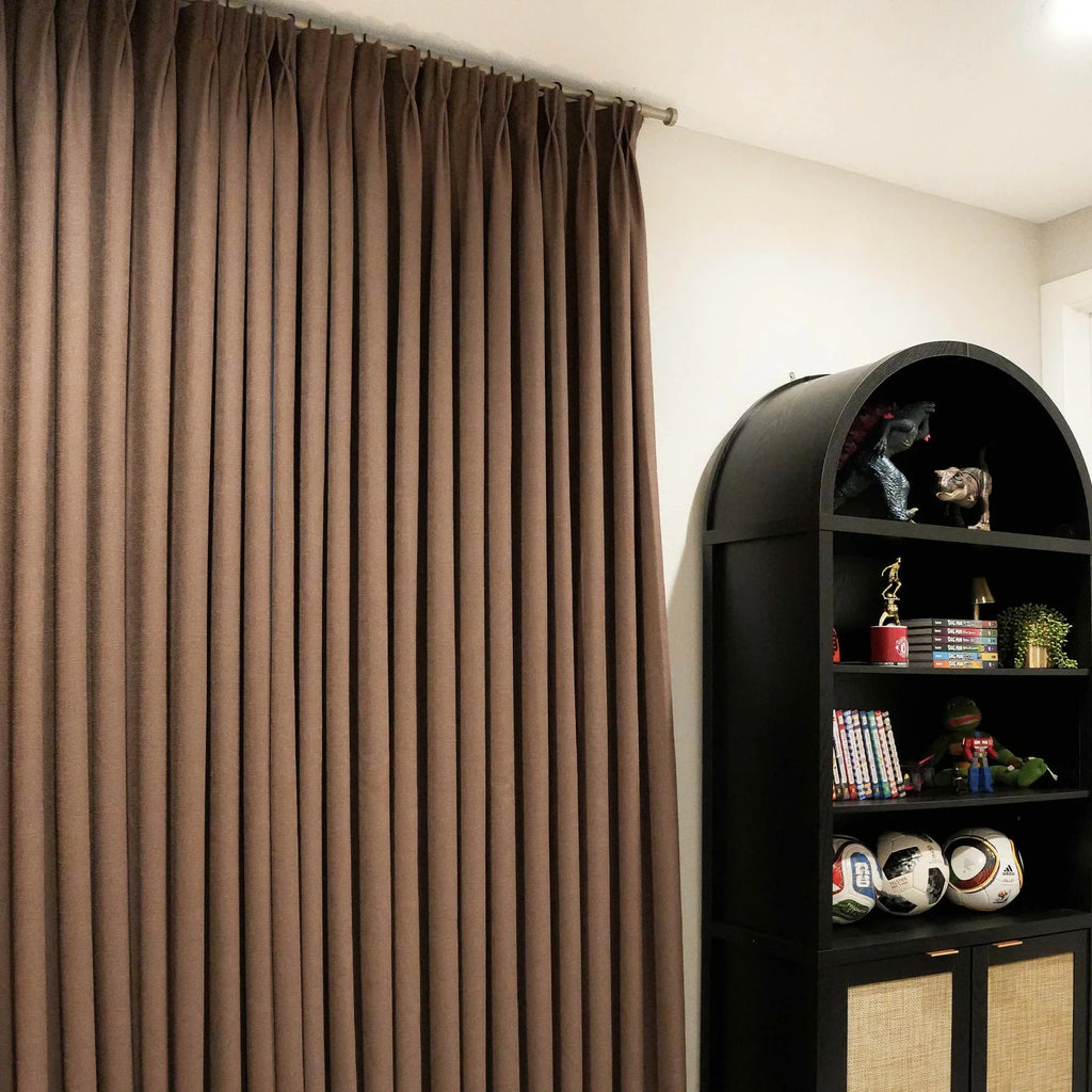 Elvonaeoly Cross Linen Texture Curtains