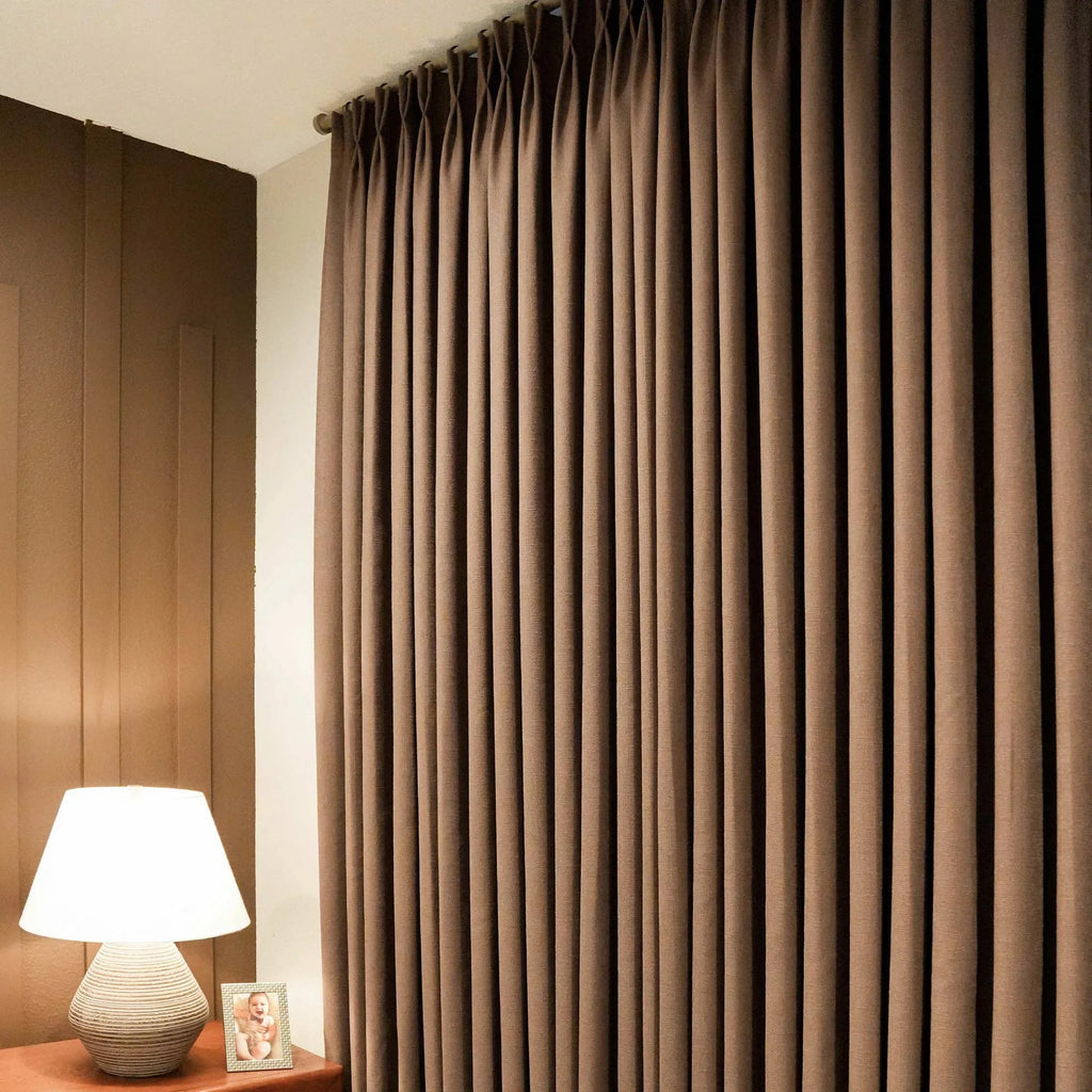 Elvonaeoly Cross Linen Texture Curtains