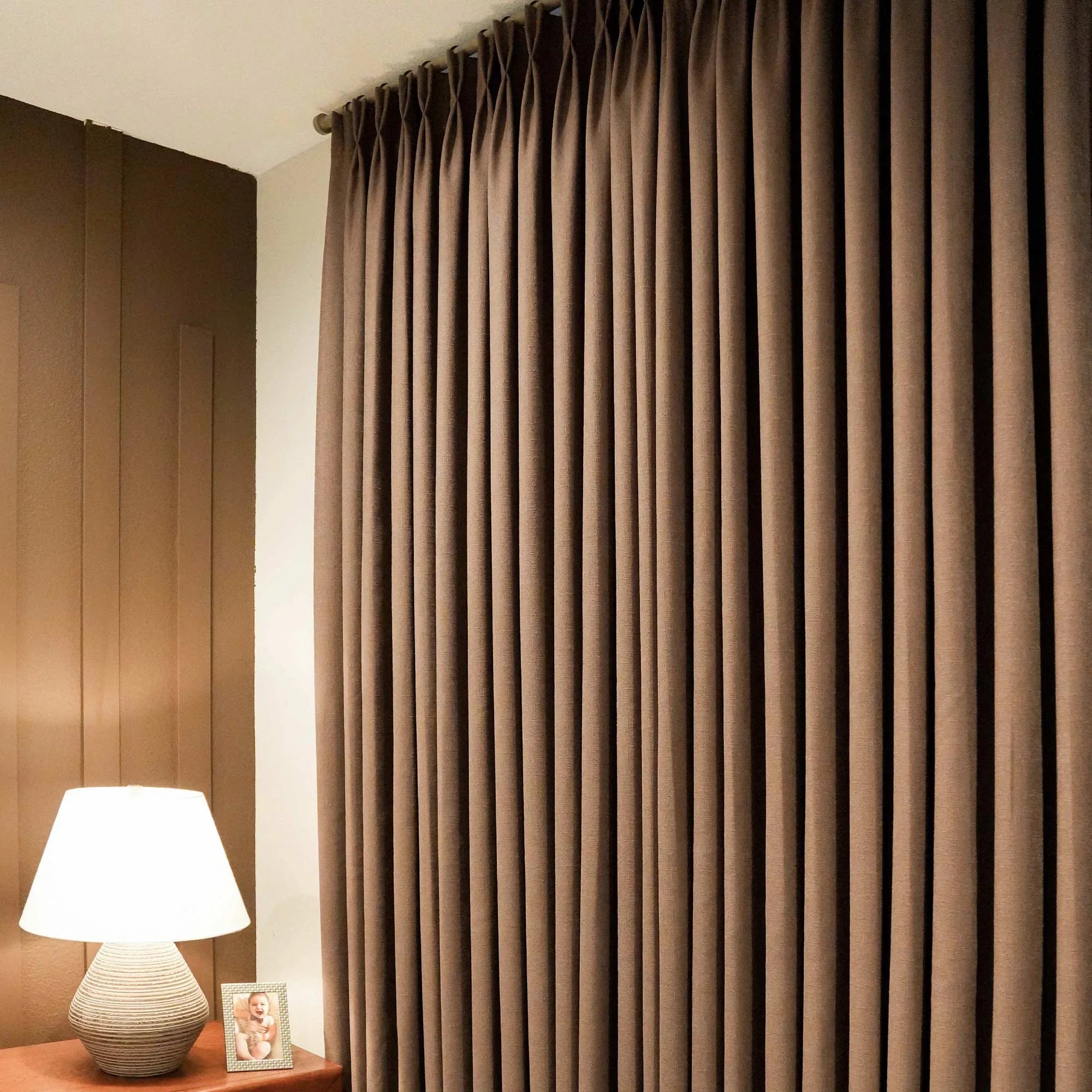Elvonaeoly Cross Linen Texture Curtains