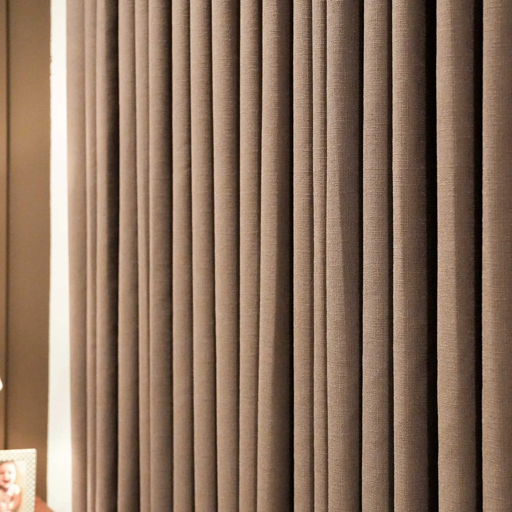 Elvonaeoly Cross Linen Texture Curtains